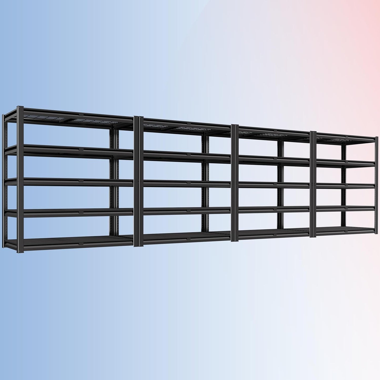 PrimeZone 72" H X 48" W X 18" D Heavy Duty Garage Shelving 5 Tier 2500 LBS Storage Shelves Adjustable Industrial Metal Wire Shelf Unit for Garage,Basement,Pantry,Warehouse,Commercial 4Pack