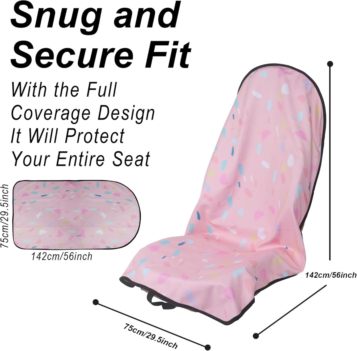 Car Seat Cover Protector Front Seats,for Gym Workout,Running,Swimming,Beach and Hiking,Waterproof Sweat Towel Bucket Seat Covers for Cars SUV Trucks (Pink Marbling, 2Pcs)