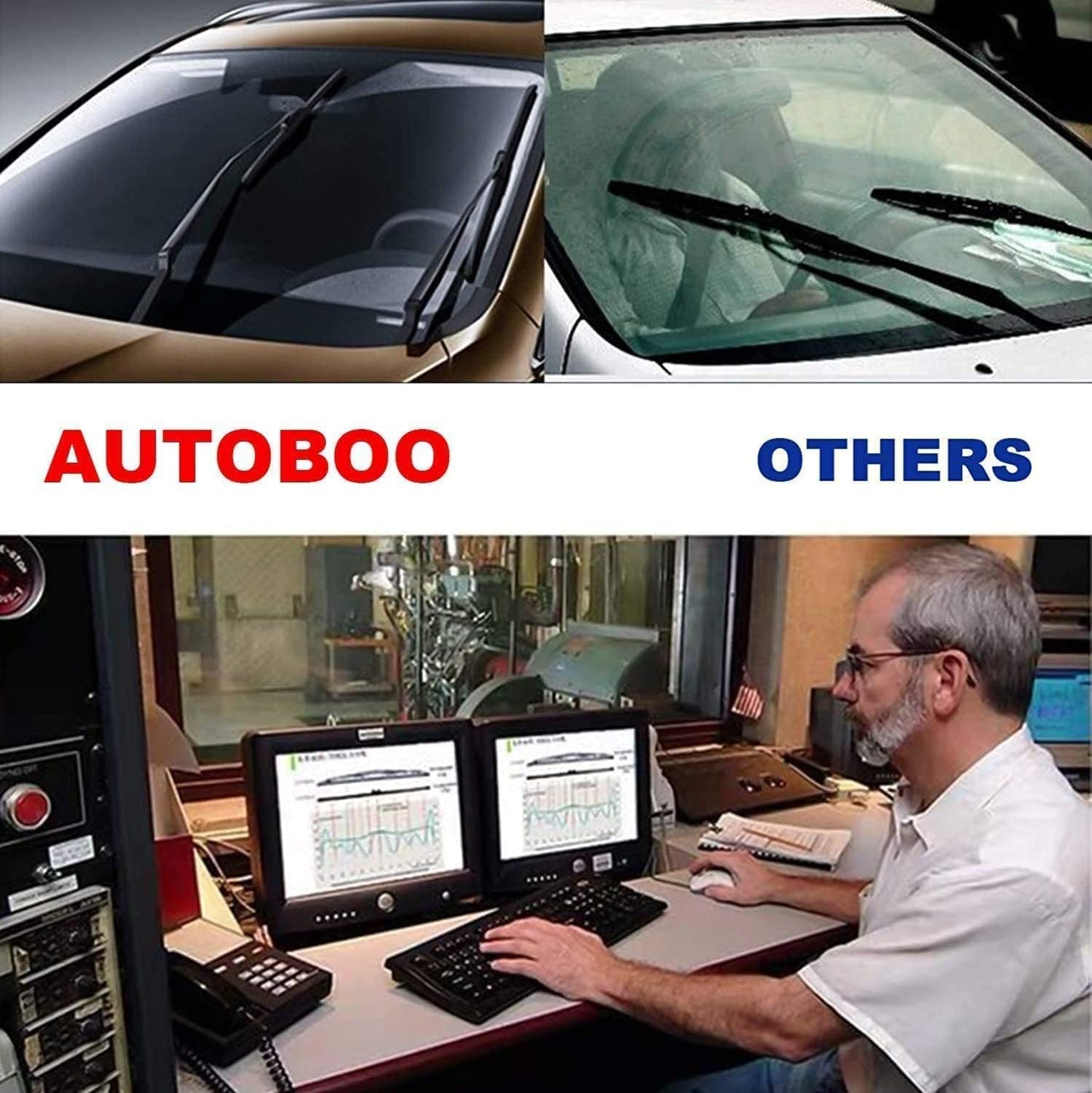 AUTOBOO 16"+14"+14" Windshield Wipers with 10" Rear Wiper Blade Replacement for Toyota FJ Cruiser 2014 2013 2012 2011 2010 2009 2008 2007-Original Factory Quality (Pack of 4)