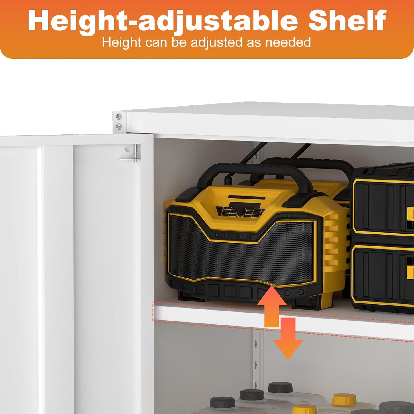 LUCYPAL Metal Wall Cabinet,Garage Storage Cabinets with Adjustable Shelves,Steel Locking Storage Cabinet with Doors for Home,Office,Kitchen,Warehouse,White