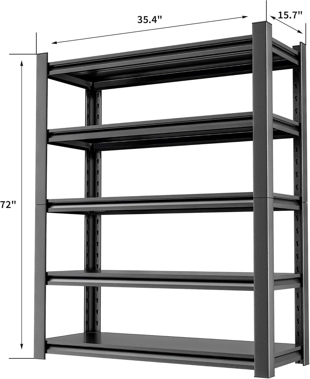 Storage Shelves Garage Shelving Heavy Duty - 72''H Garage Shelves Adjustable 5 Tier Metal Shelving Unit Storage Rack Shelving Industrial Utility Shelf 16" D x36 W x72 H
