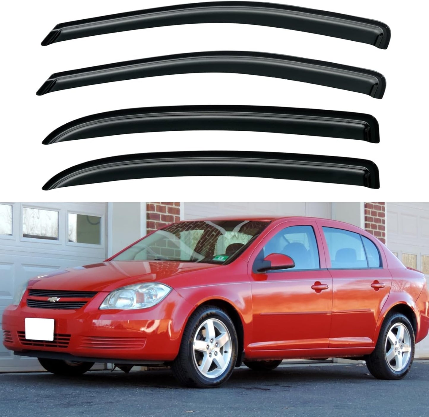 Window Visors Rain Guards Shield for 2005-2010 Chevy Cobalt, Out-Channel Window Vent Wind Deflectors Visors Shades for 05-10 Cobalt