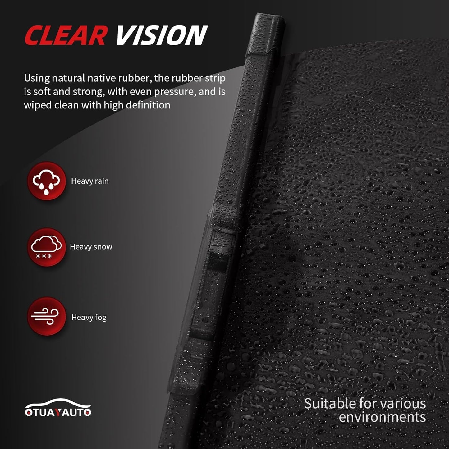 OTUAYAUTO Premium Windshield Wiper Blades - Replacement for Jeep Grand Cherokee 2014-2021 - Precision Fit, All-Weather Performance, Front and Rear Wiper Blades, U Hook - 22"+21"+11" (Pack of 3)