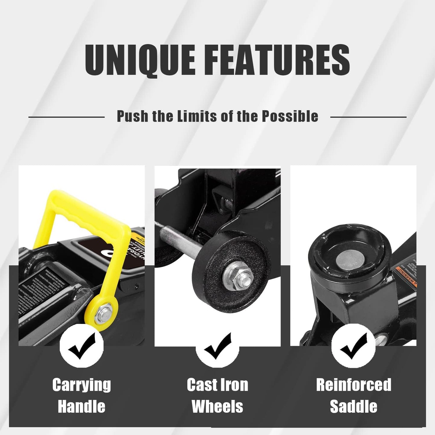 BIG RED AT82012B Torin Hydraulic Trolley Service/Floor Jack with Blow Mold Carrying Storage Case, 2 Ton (4,000 lb) Capacity, Black