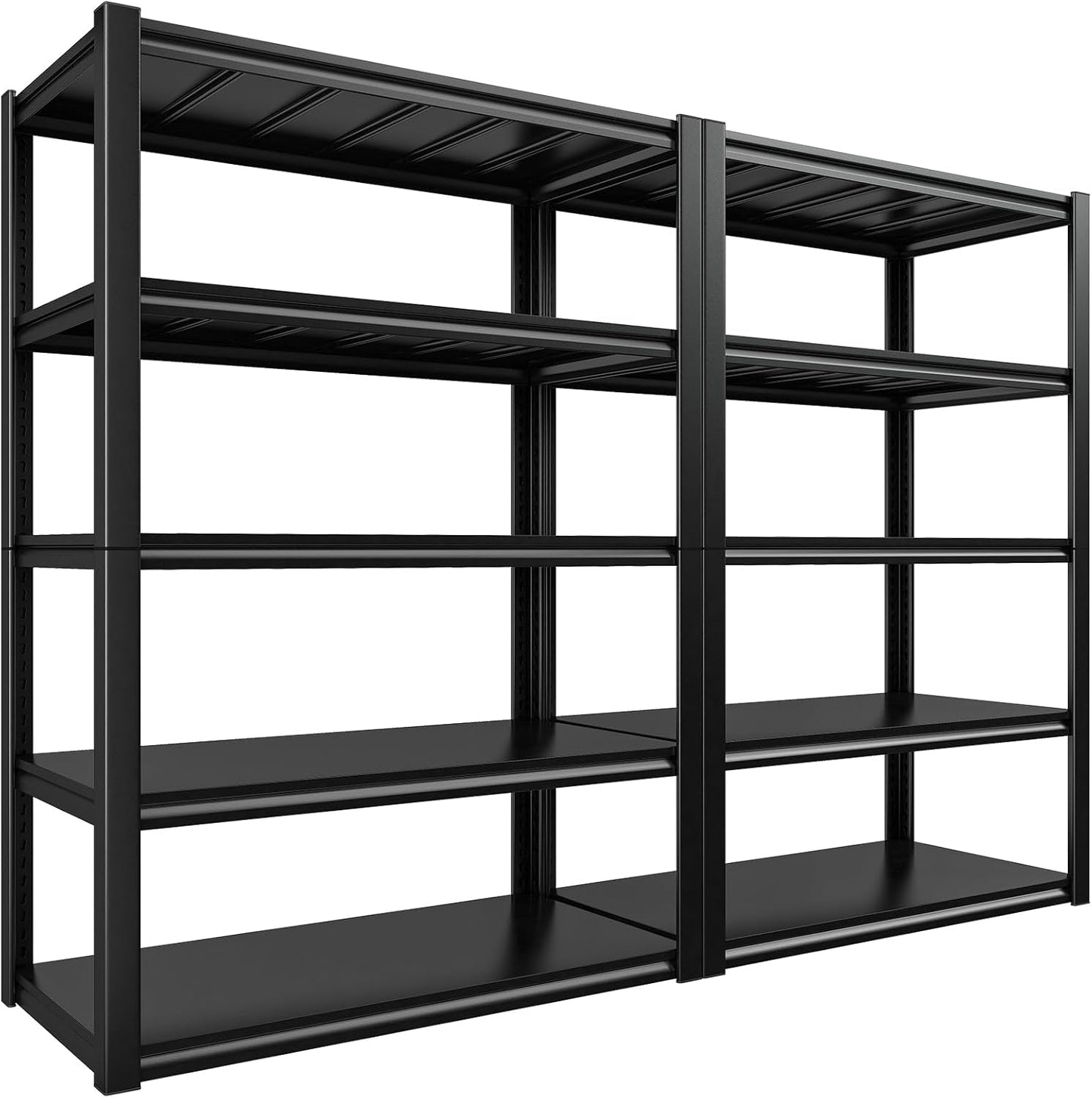 REIBII Garage Shelving 48.2" W Storage Shelves 3000LBS Heavy Duty Shelving Adjustable Metal Shelf Industrial Pantry Shelves for Basement Garage Warehouse 72.2" H x 24.2" D x 48.2" W, 2 Pack