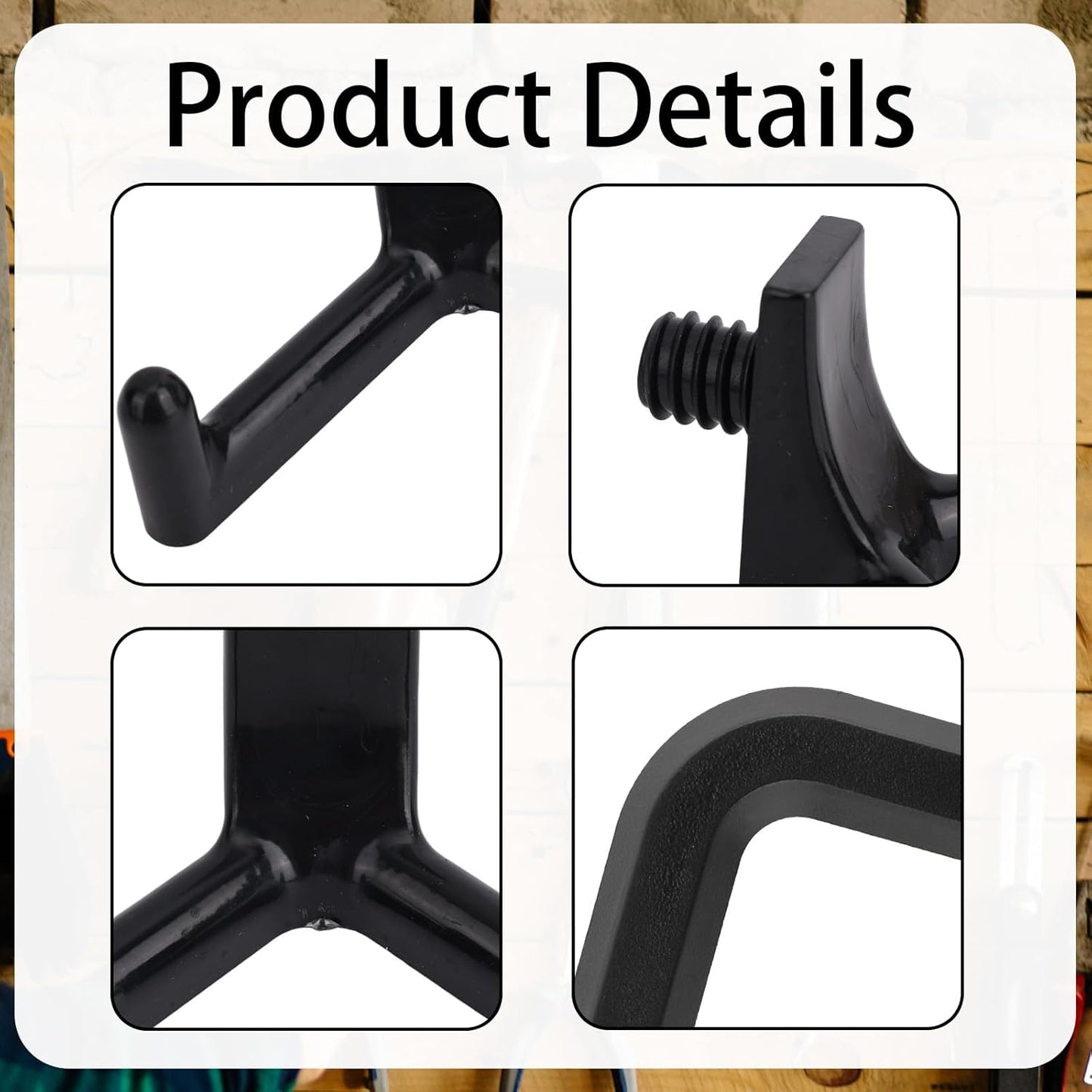 16 Pcs Storage Shed Hooks Set for Suncast, 5 Black V Shaped Tool Hooks Organizer with Long Screw Wrench Short Screw Compatible with Suncast/Craftsman Storage Shed Accessories