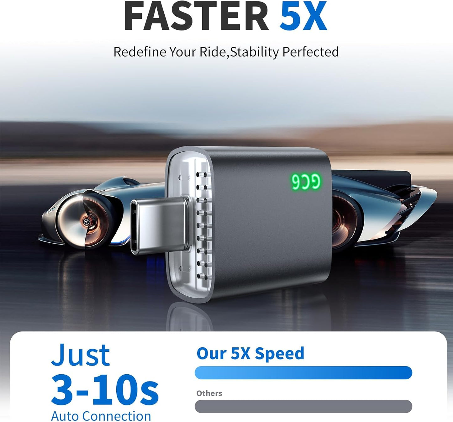 Wireless CarPlay Adapter for Apple iPhone 2025 Upgrade, Converts Factory Wired to Wireless, No Delay, Stable Connection, Mini Apple Carplay Wireless Adapter for iOS 10+ and Car from 2018+,USB/Type C