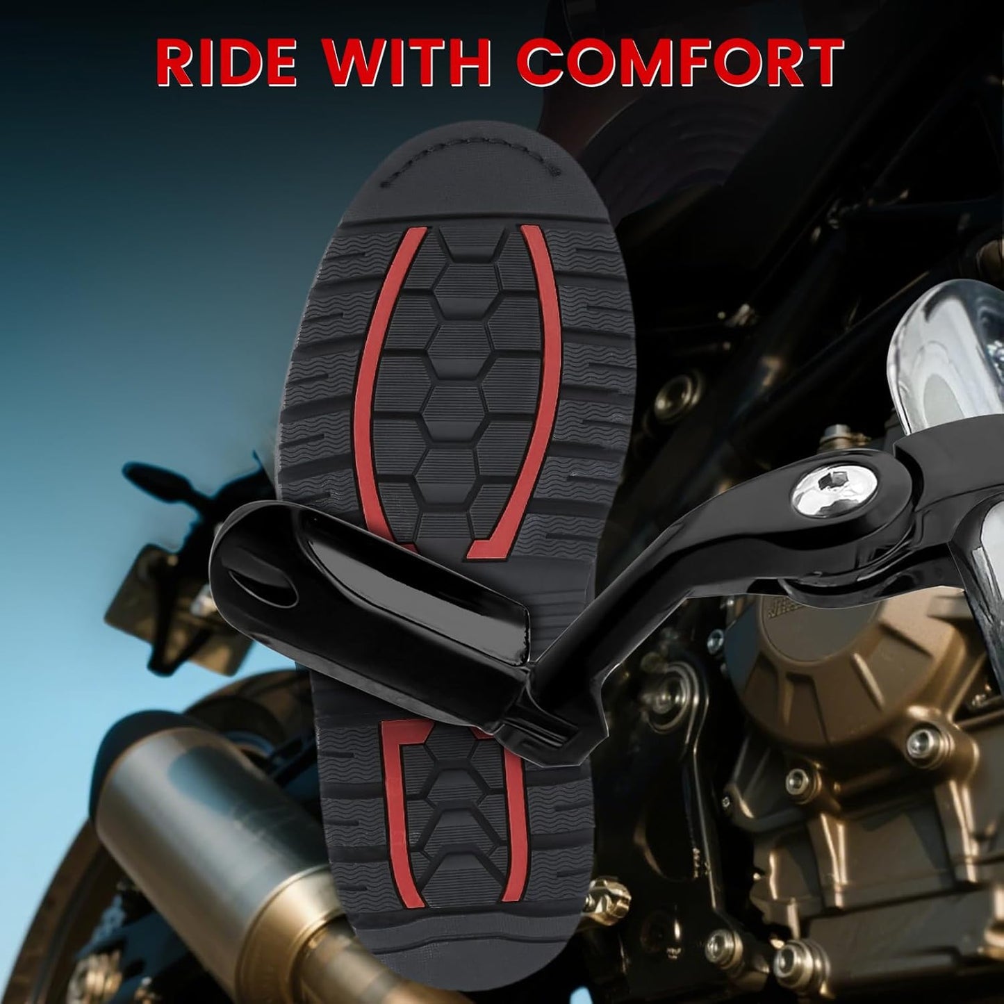 Motorcycle Adjustable Highway Pegs,1.25" Highway Foot Pegs for Harley Davidson Touring Road King Road Glide Street Glide Electra Glide Dyna Sportster Softail fits 32mm Engine Guard, Black