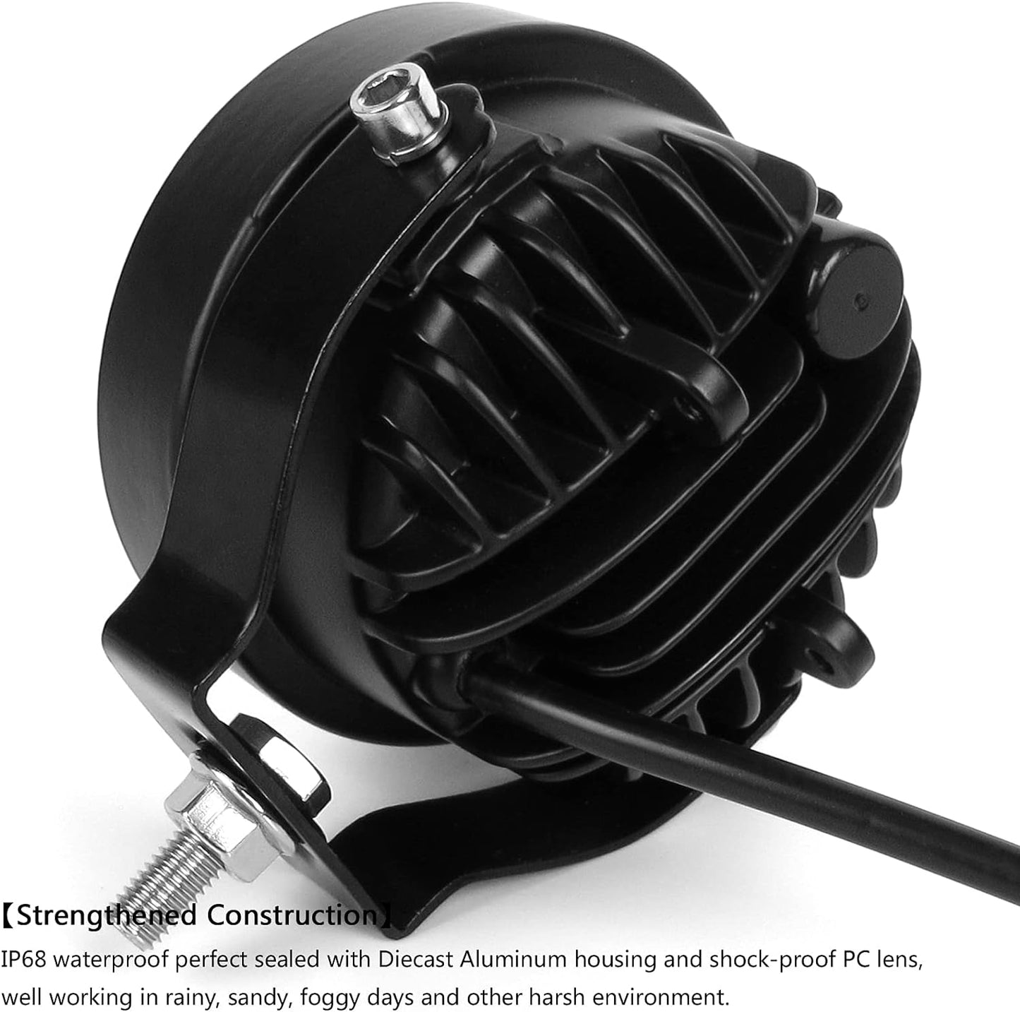 Led Pod Lights Spot Fog Lights Amber/Yellow 2Pcs 60W 4 Inch Work Auxiliary Lights Ditch Lights Fit for Motorcycle Truck Car SUV ATV Boat pickups Tractor 12V 24V Led Driving OffRoad Lights