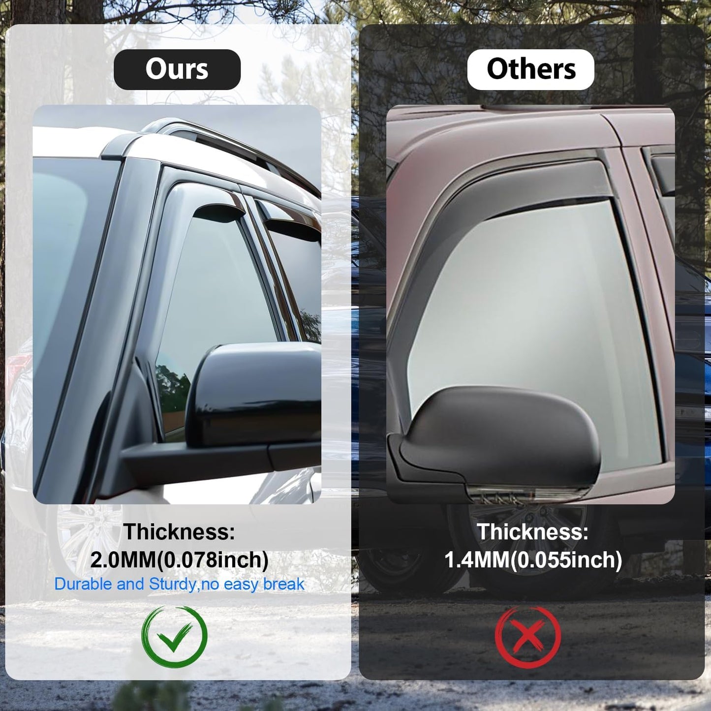 Nilight Vent Window Visors for Ford Fusion 2013 2014 2015 2016 2017 2018 2019 2020, in-Channel Rain Guards, Original Window Deflectors-4PCS