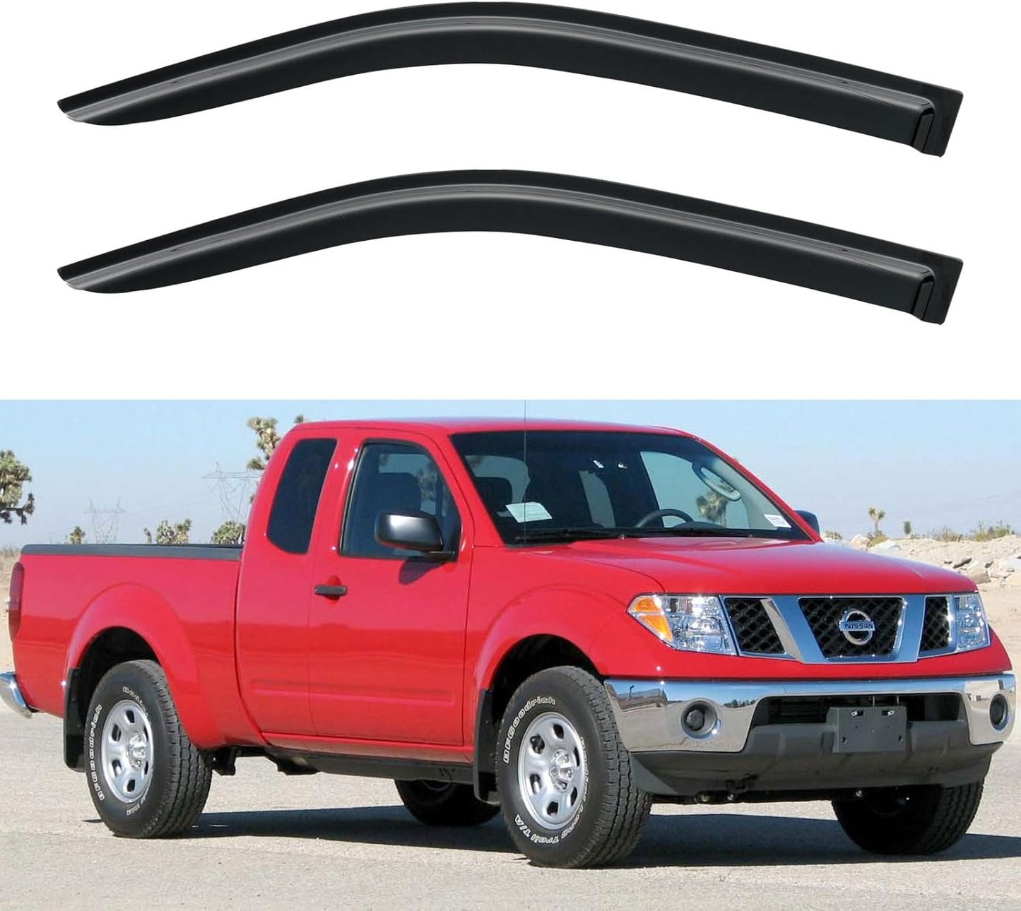 Window Visors Rain Guards for 2005-2020 Nissan Frontier King Cab, Out-Channel Window Vent Wind Deflectors Visors Shades for 05-20 Frontier Extended Cab, 2PCS