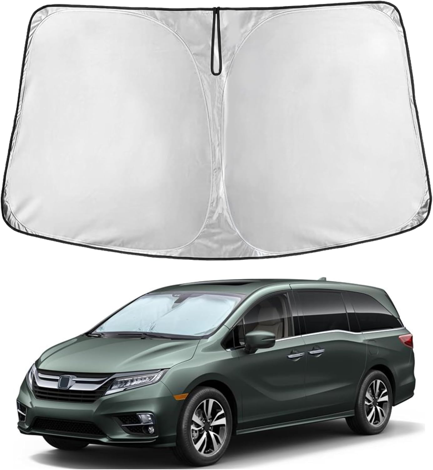 Honda Odyssey EcoNour Car Windshield Sunshade 2018-2024 2025-240T Polyester Material Cars Sun Visor Reflector Blocks UV Rays - Foldable Sunshade Interior Protection Accessories