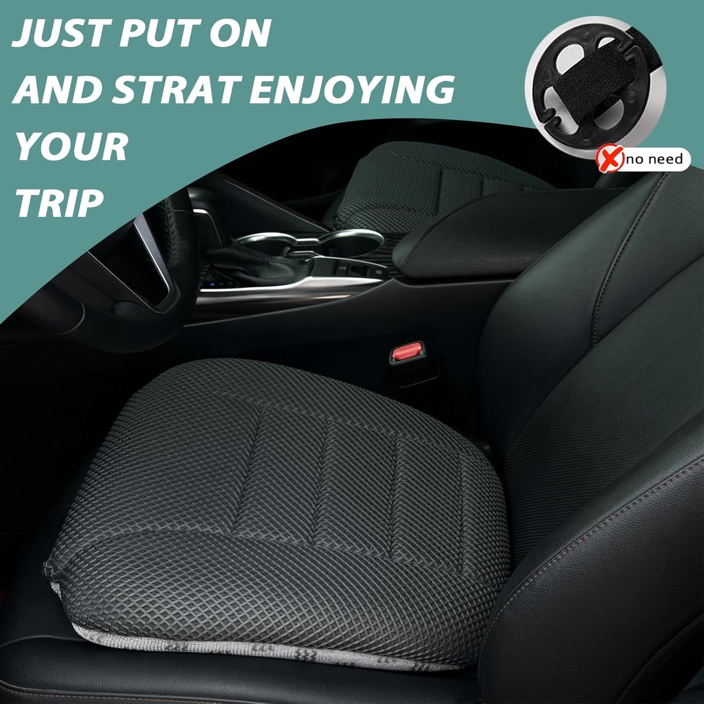 AEROiVi Car Booster Seat Cushion Raise The Height for Short People Driving, Breathable 3D Air Mesh, 3 Inch Booster Seat, Non-Slip Bottom, Comfort Car Seat Protector, Car Seat Pad with Truck,Cars,SUVs