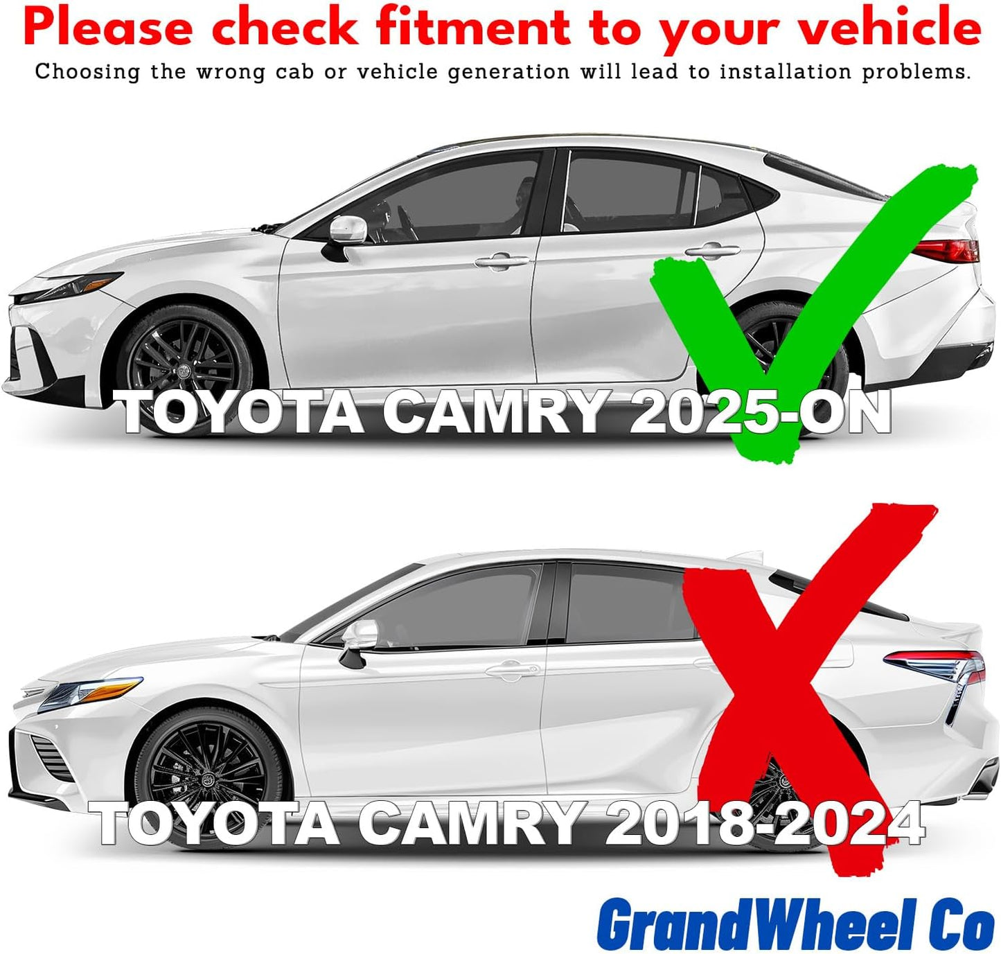 Window Deflectors Smoke Tinted in-Channel Side Window Vent Visor Deflectors Rain Guards Compatible with Toyota Camry 2025 Sedan - 4 pcs. GW0849