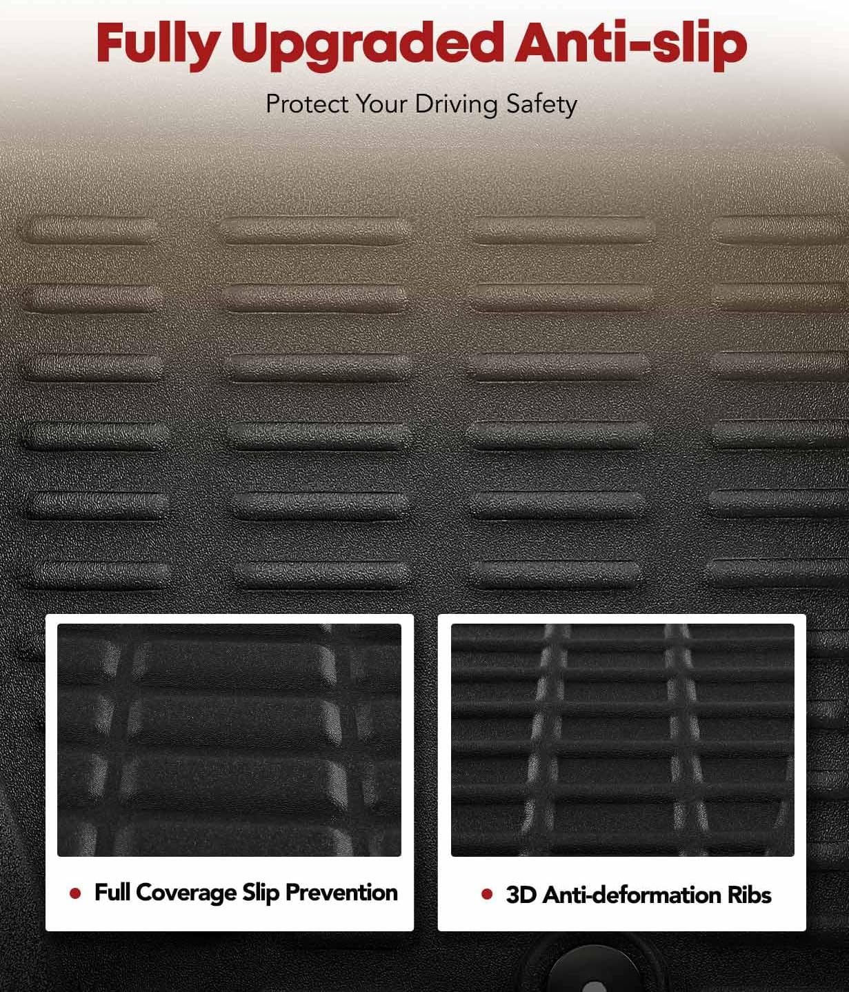 YHTAUTO Automotive All Weather Floor Mats Compatible with Honda Civic 2006-2011 Sedan, Car Mats Custom Fit TPE Floor Liners Front & Back Seat, Black, Set of 3