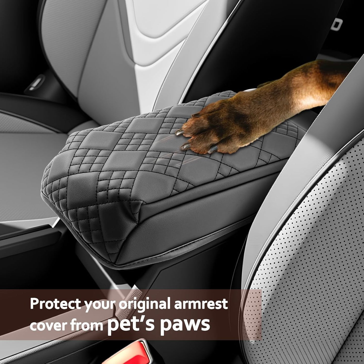 SKTU for 2025 VW Tiguan Center Console Cover for 2025+ Volkswagen Tiguan (S/SE/SE R-Line Black/SEL R-Line) Armrest Cover VW Tiguan 2025 Accessories 2025 Tiguan Console Cushion (Thickened)