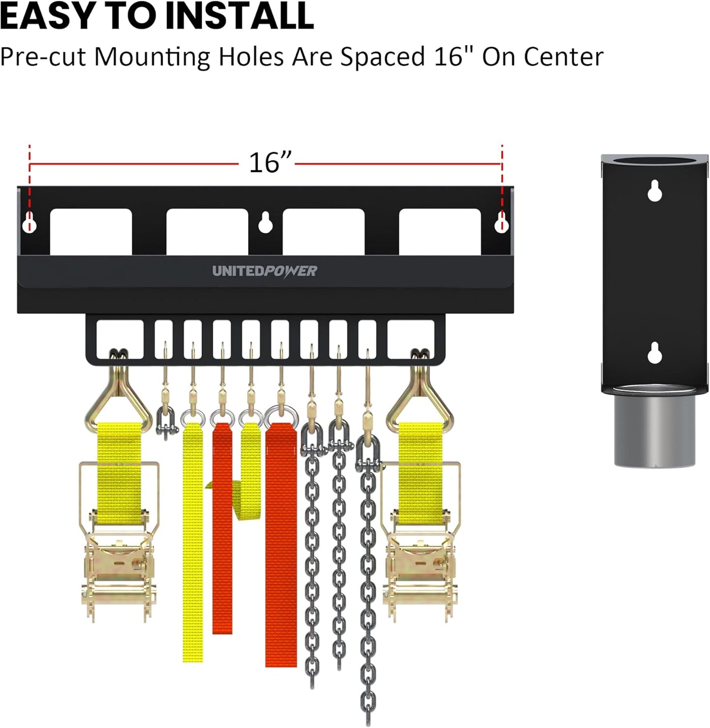 UNITEDPOWER 6 Quart Motor Oil Storage Rack, Bottle Shelf Mount Caddy With Funnel, Enclosed Race Trailer Shop Garage Organizer
