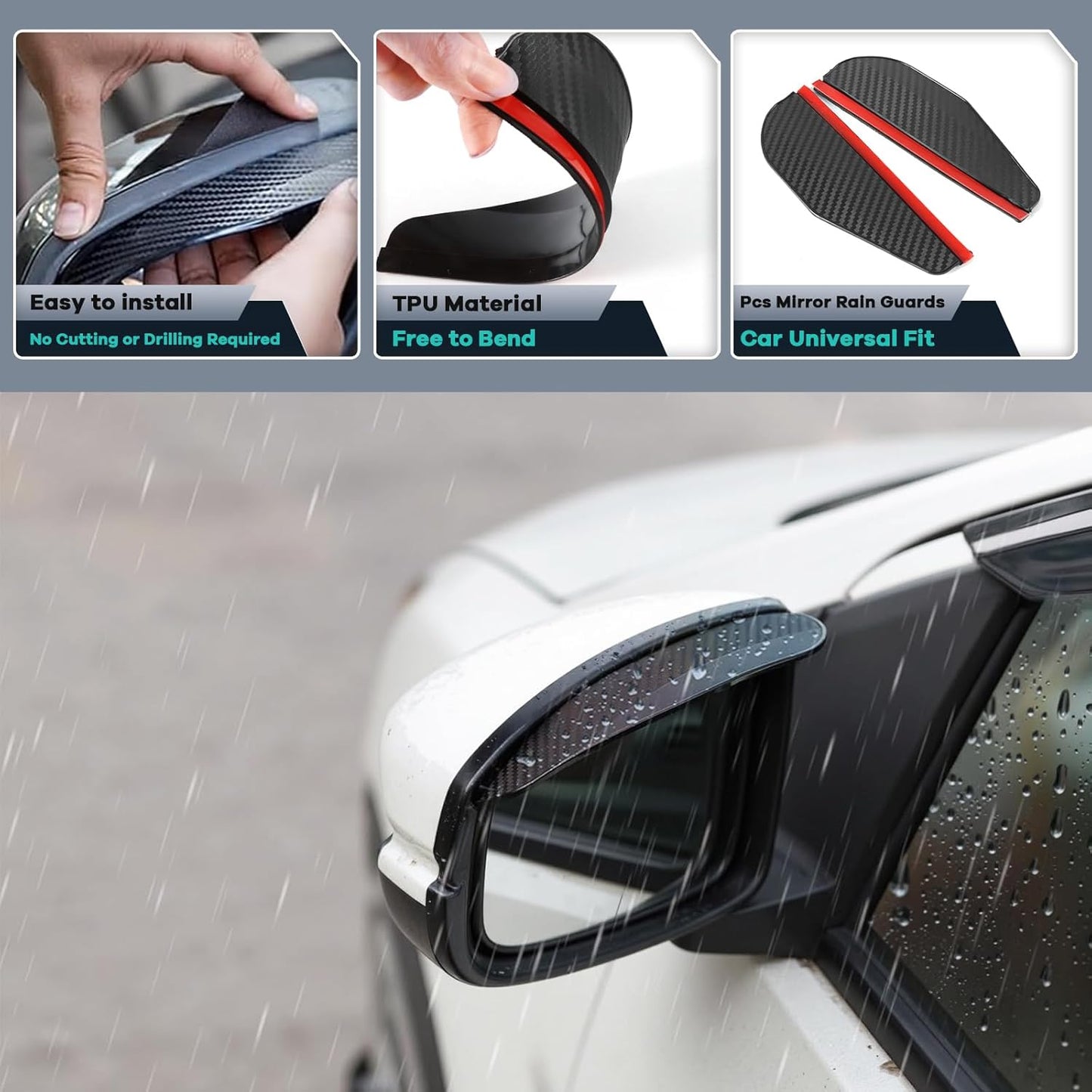 4PCS in Channel Rain Guards Fit for 2022 2023 2024 2025 Toyota Tundra Crew Max, Durable Side Wind Deflectors, Vent Window Visors Shades Shield