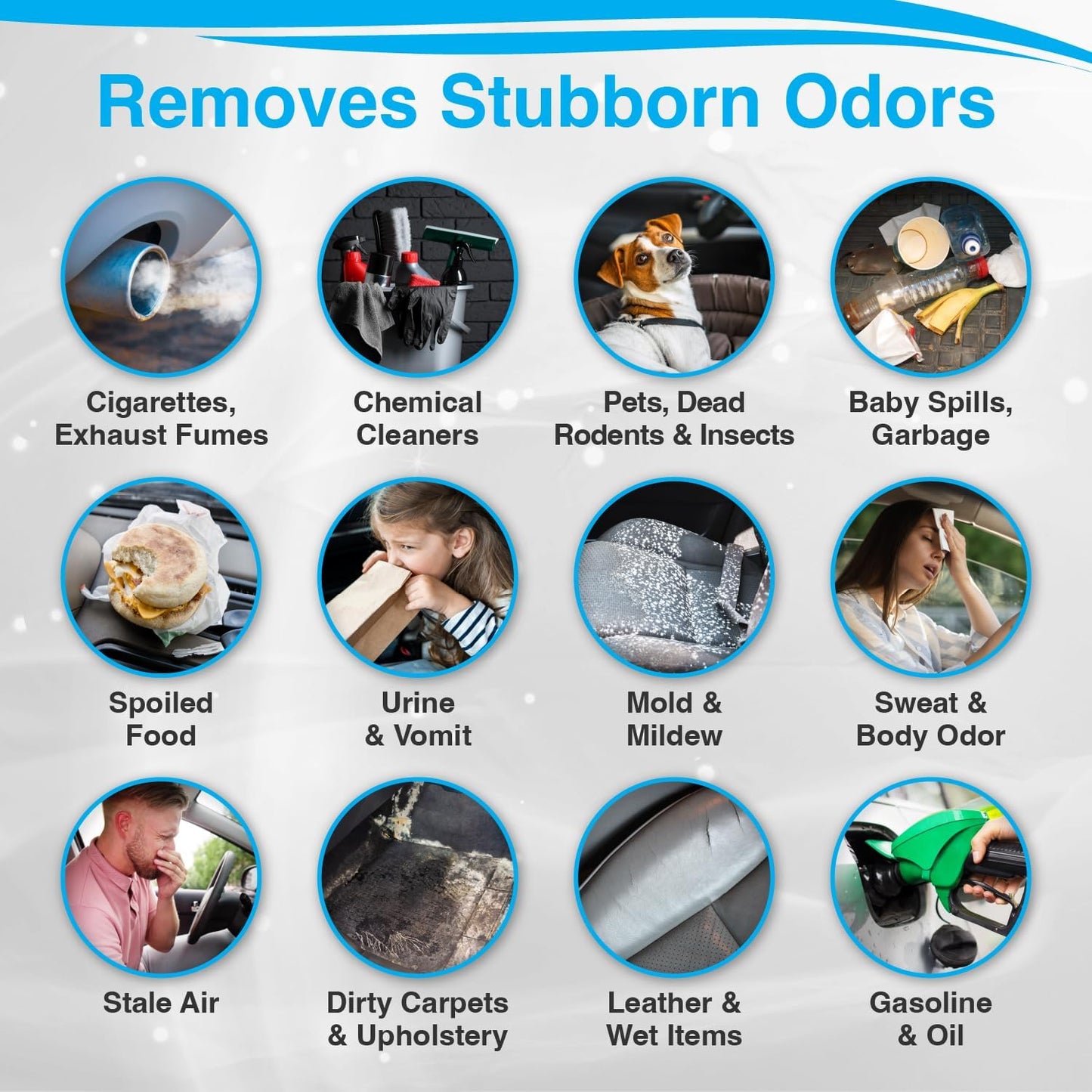 Auto Shocker Strong Car Odor Eliminator, Eco-Friendly ClO2 Odor Remover for Tough Odors in Vehicle Interiors, Up to 250 Cubic Feet (2-Pack)