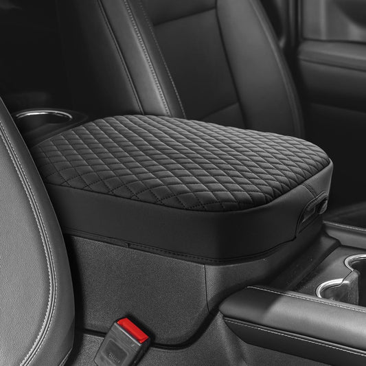 Shademax Center Console Cover for Chevy Chevrolet Tahoe, Suburban, Yukon 2021-2025 2026 Accessories Armrest Cover Cushion Pad Middle Console Cover Car Armrest Seat Box Protector Leather Anti-Scratch