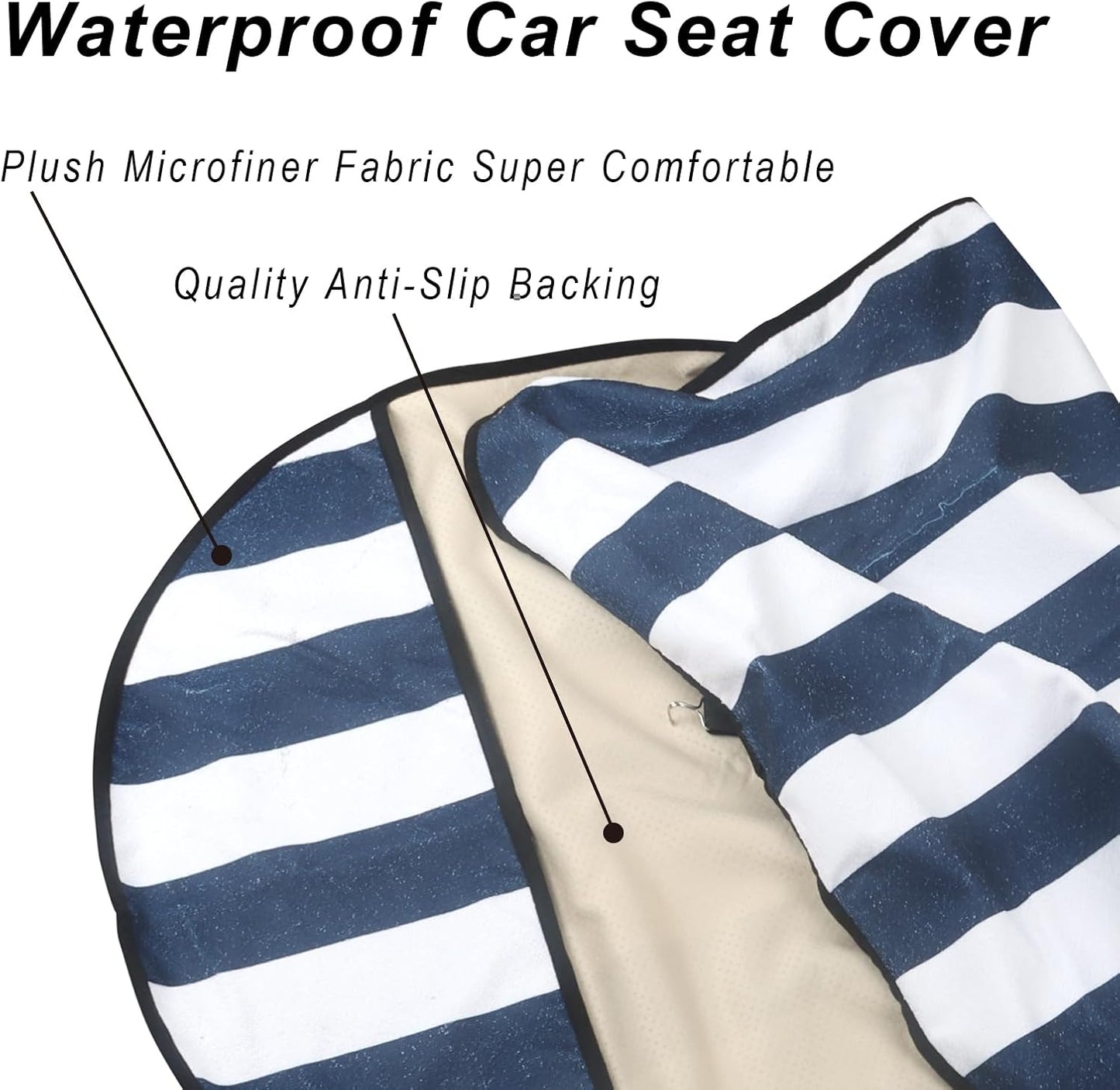 Car Seat Cover Protector Front Seats,for Gym Workout,Running,Swimming,Beach and Hiking,Waterproof Sweat Towel Bucket Seat Covers for Cars SUV Trucks (Blue Stripe, 1Pcs)