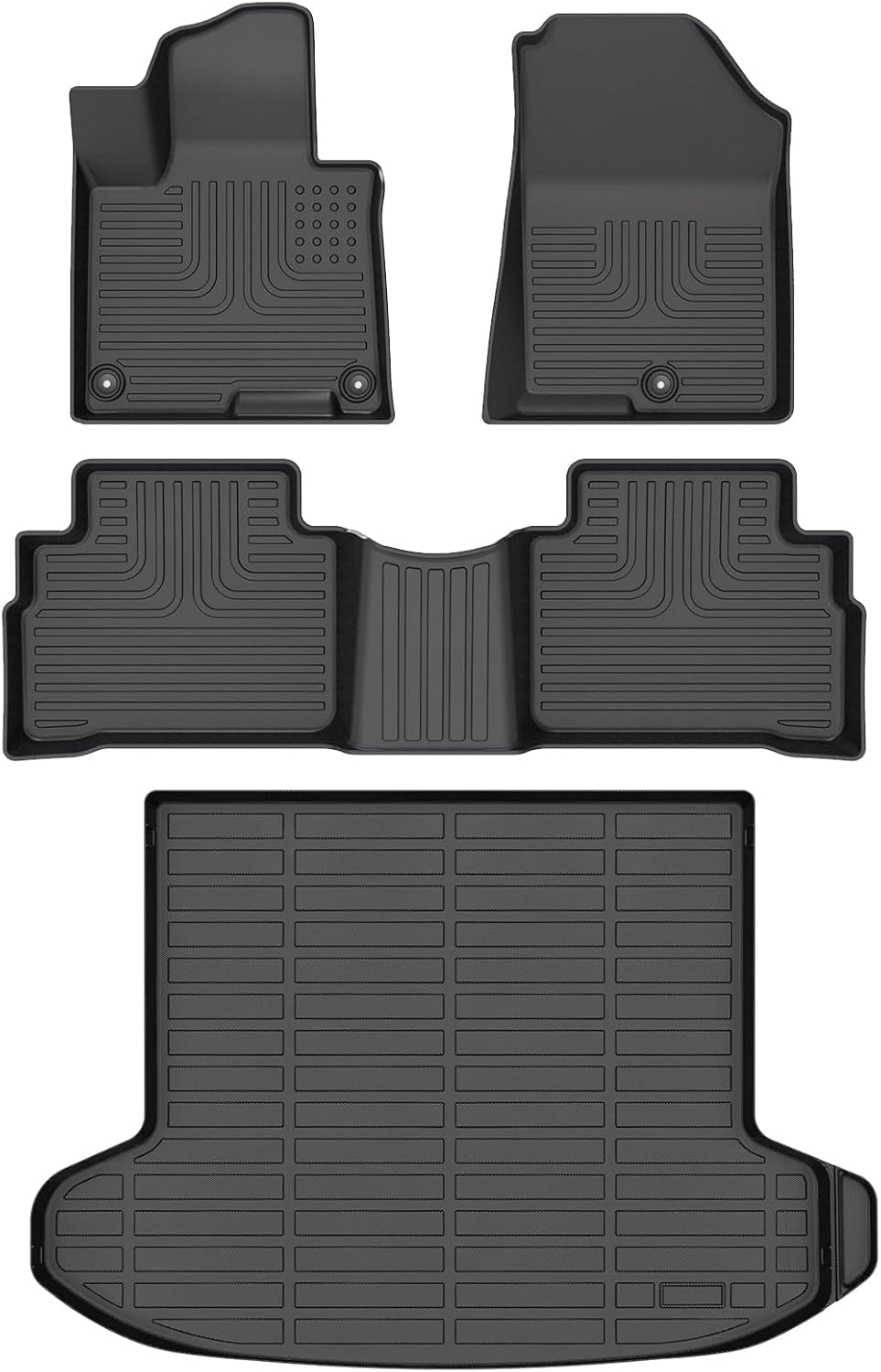 Wayhigh-All Weather Floor Mats and Cargo Liner Set Fit for Kia Sportage 2025 2024 2023(Gas ONLY) TPE Car Mats Waterproof Anti-Slip Rubber Floor Liners for Kia Sportage Accessories