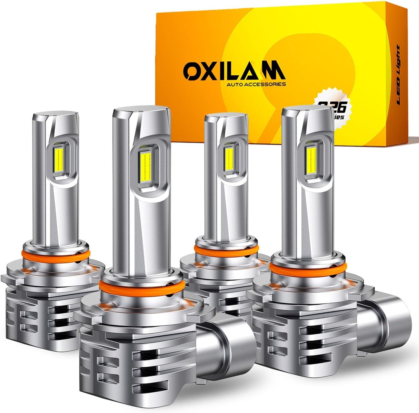 OXILAM 9005 9006 LED Bulbs Combo, HB3 HB4 Bulbs, 1:1 Size Upgrade, 800% Brighter Visibility, No Flicker, No Noise, 60,000H Lifespan, IP68 Waterproof