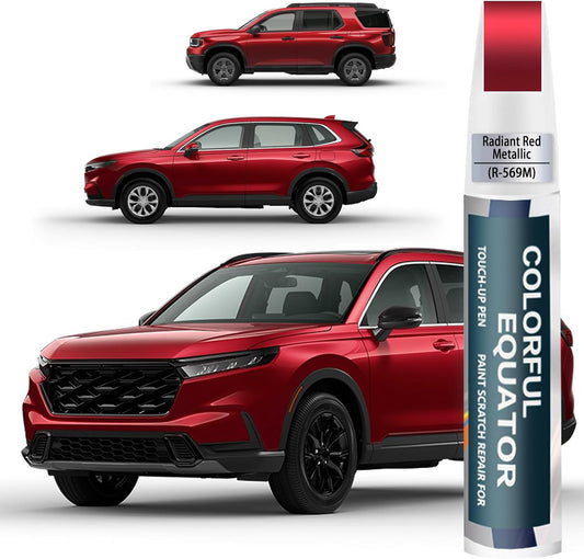 Radiant Red Metallic(R-569M) Touch Up Paint Compatible with Honda, Car Paint Pen Scratch Repair Two-In-One Touch Up Paint, Premium Car Scratch Remover for Deep Scratches