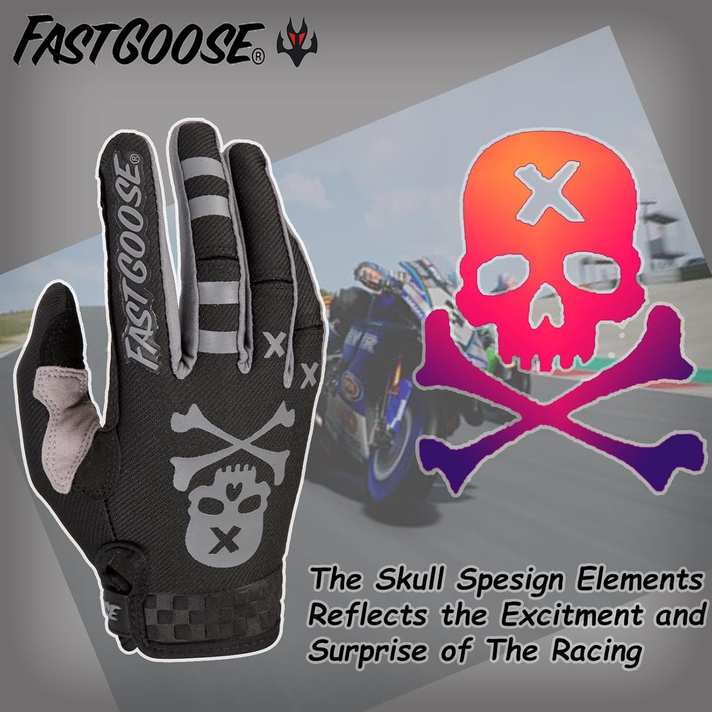 Dirt Bike Motorcycle Gloves - Motocross, Motorbike & ATV Off Road Racing Sports Cycling Gloves