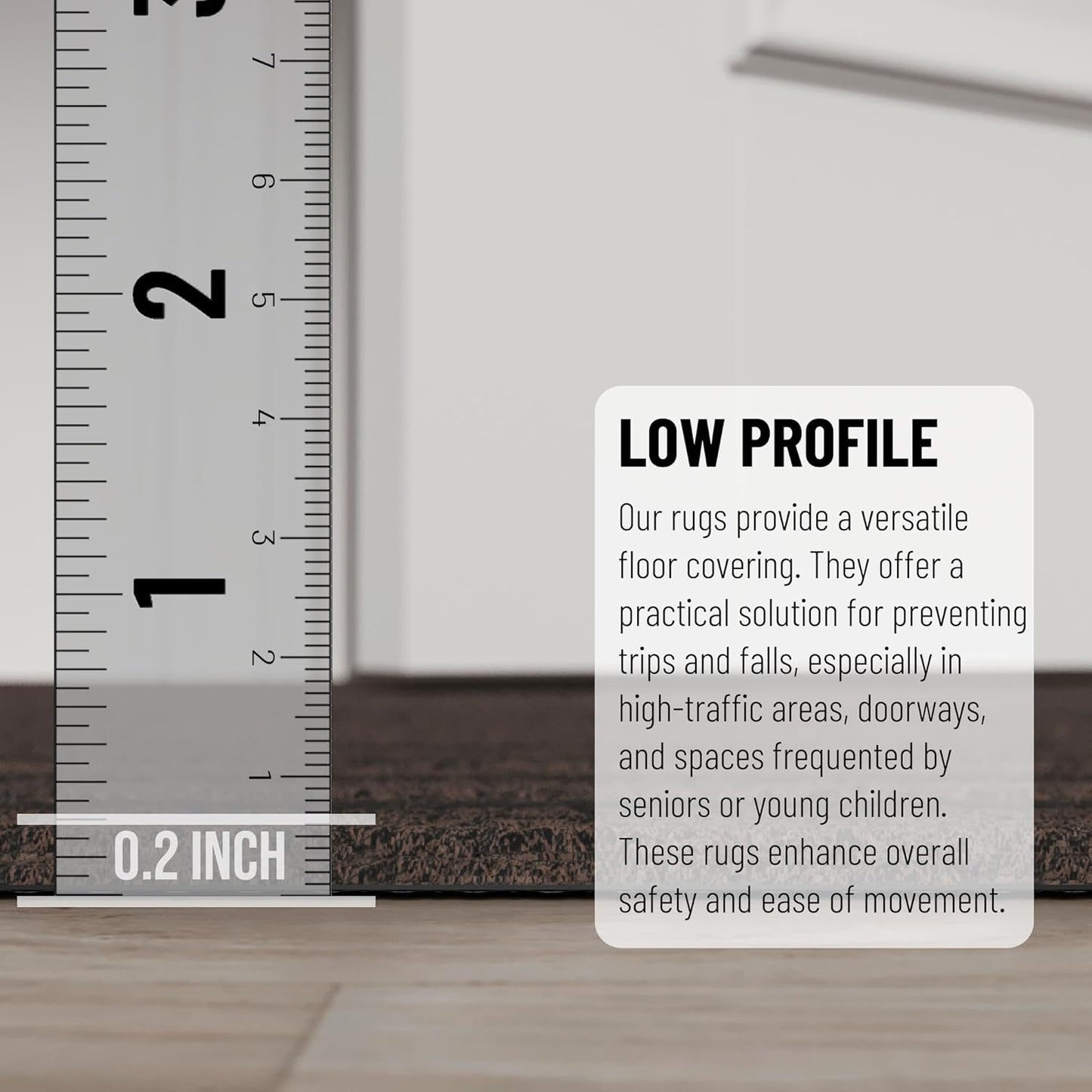 Ottomanson 2'7" x 18' Hallway Runner with Scraper Pile - Extra Durable Non-Slip Rug Mat for Indoor & Outdoor Use - Ideal for Kitchen, Entryway & Garage - High-Traffic Carpet, Brown