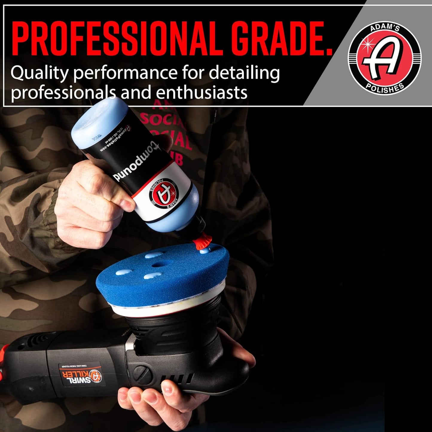 Adam's Polishes Swirl Killer 15mm Polisher Kit 16 Item Buffer Polisher Dual Action Machine Use W/Car Polish, Polishing Compound, or Car Scratch Remover | Detailing Car Wash Clay Bar Ceramic Coating