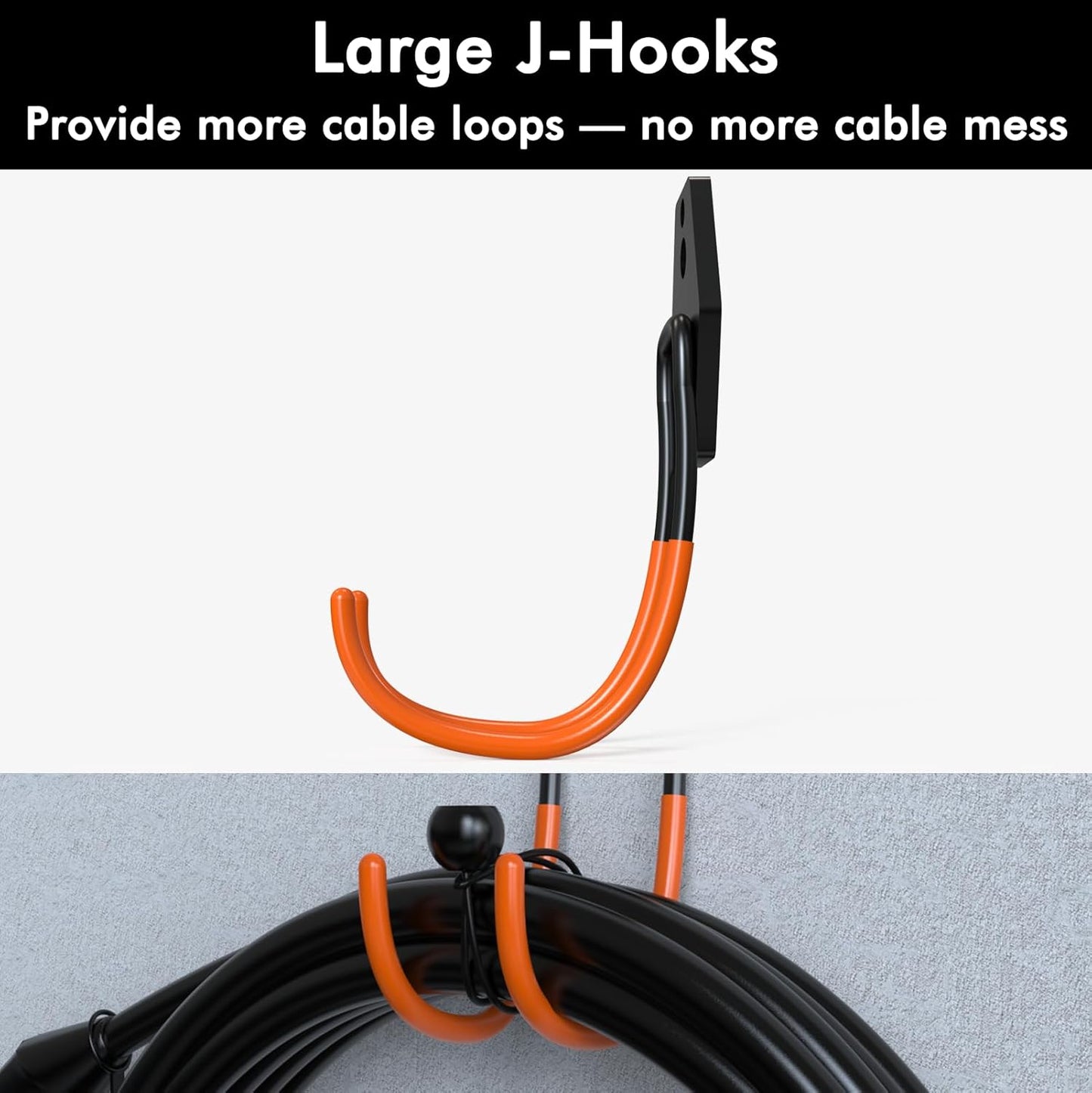 Tesla Charger Holder Wall Mount EV Charger Holder, Tesla Charging Cable Organizer J1772 J-Hook Cord Hanger for All Electric Vehicle Mobile Connector Organizers