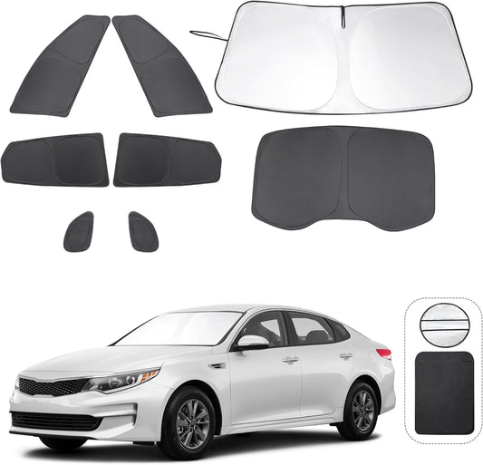 TINGLU Window Shades for Kia Optima 2016 2017 2018 2019 2020 (Not for 2021 KIA K5) Accessories Car Side Full Windows Windshield Sun Shade Sun UV Rays Privacy Protection for Camping 8PCS