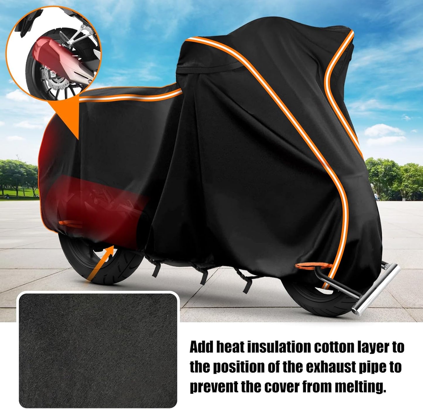 420D Waterproof Motorcycle Cover for Honda Africa Twin,CRF250f, CRF300l and NC750X/CB500X/XR150, Outdoor Bike Cover Windproof Heavy Duty Waterproof All Weather Protection