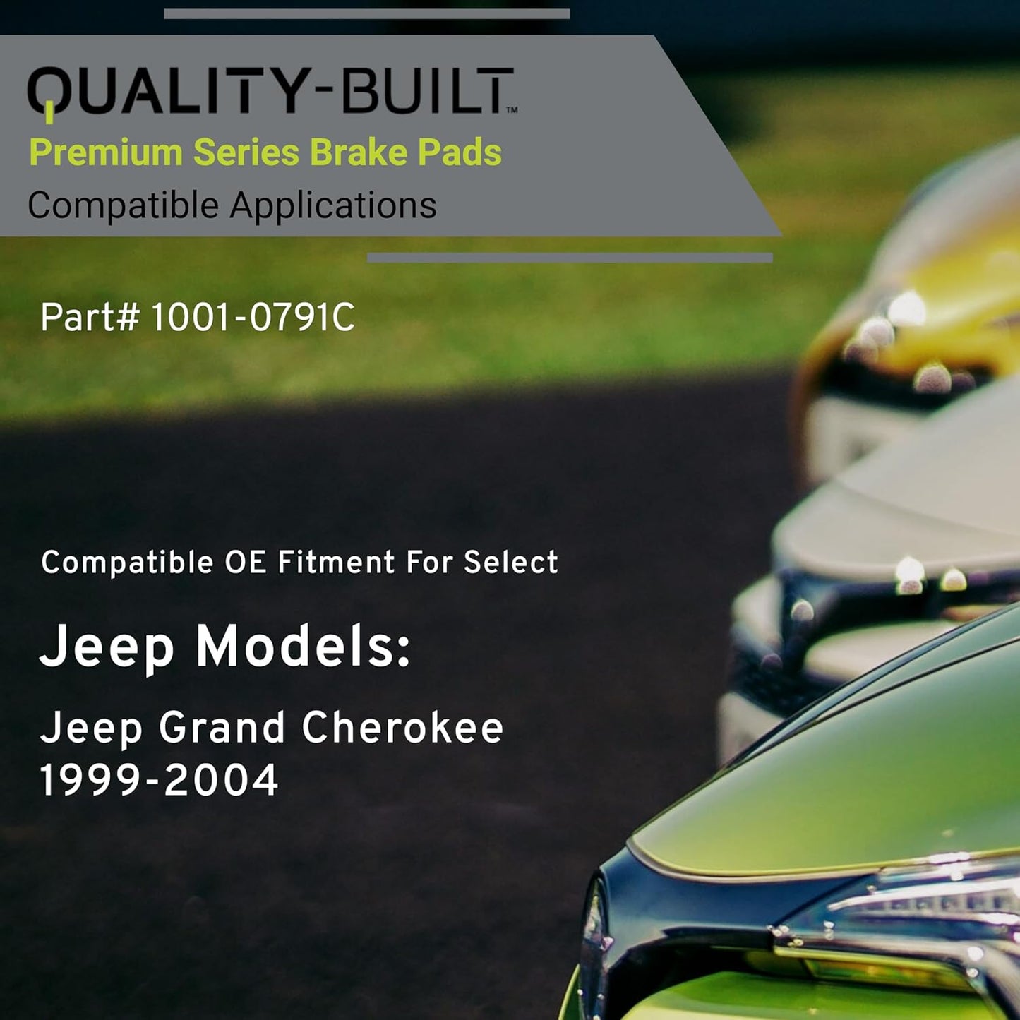 Premium Ceramic Rear Brake Pads (1001-0791C) Compatible with Jeep Grand Cherokee 1999-2004