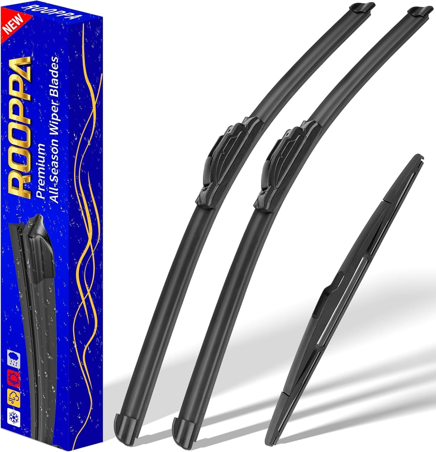 3 wipers Replacement for 2007-2014 Ford Edge/2007-2015 Lincoln MKX, Windshield Wiper Blades Original Equipment Replacement - 26"/20"/14" (Set of 3) U/J HOOK