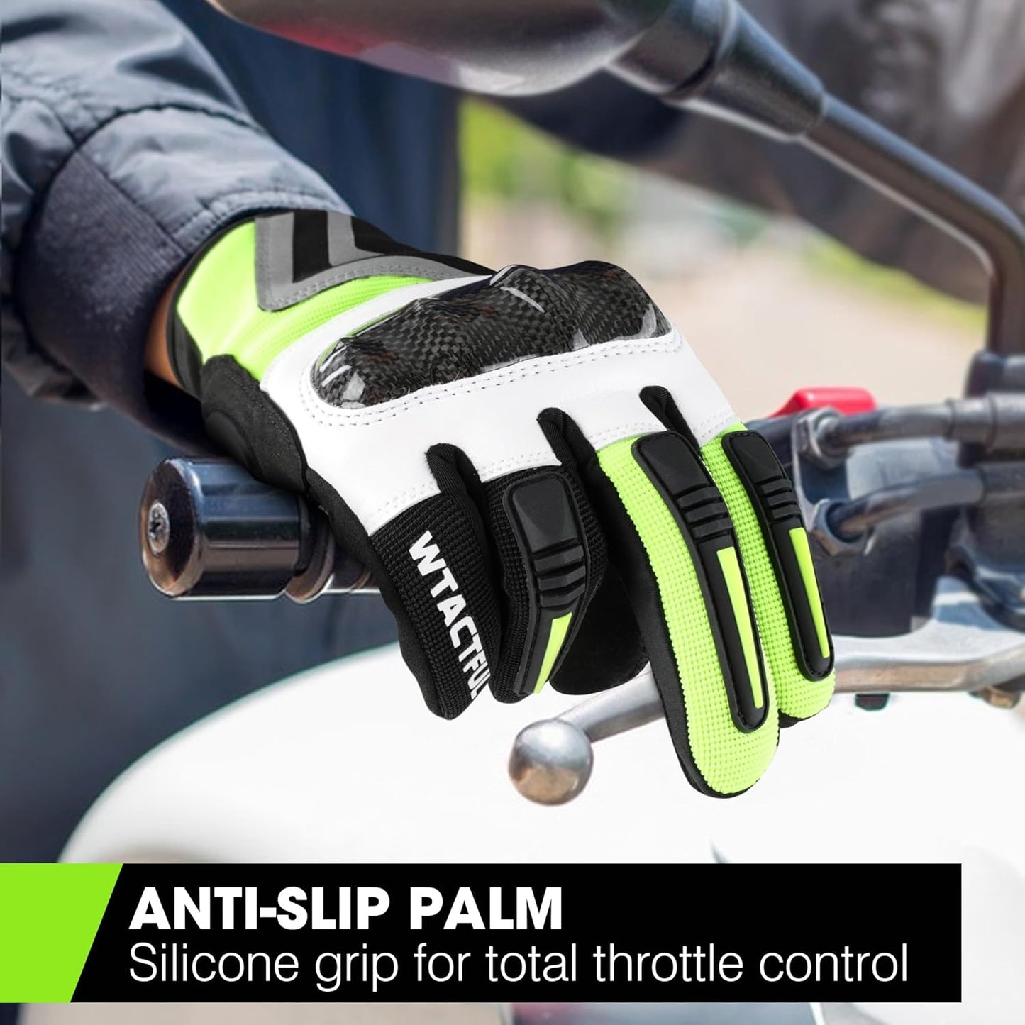 WTACTFUL Lightweight Motorcycle Gloves for Men, Touchscreen Summer Breathable Gloves for Motocross Casual Riding