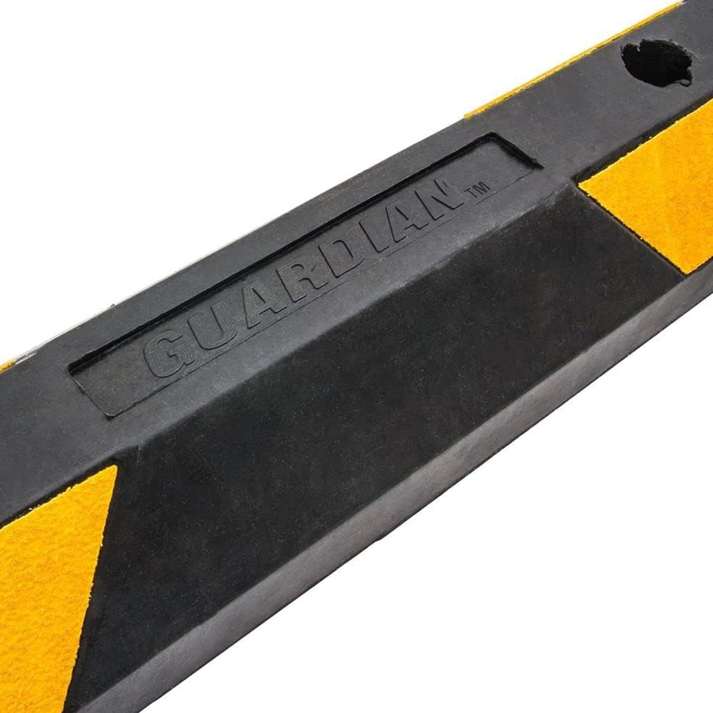 Guardian Parking Stop, 6 Foot Long Rubber Curb with Mounting Holes, Black/Yellow - Highly Visible Accessory for Job Sites & Garages