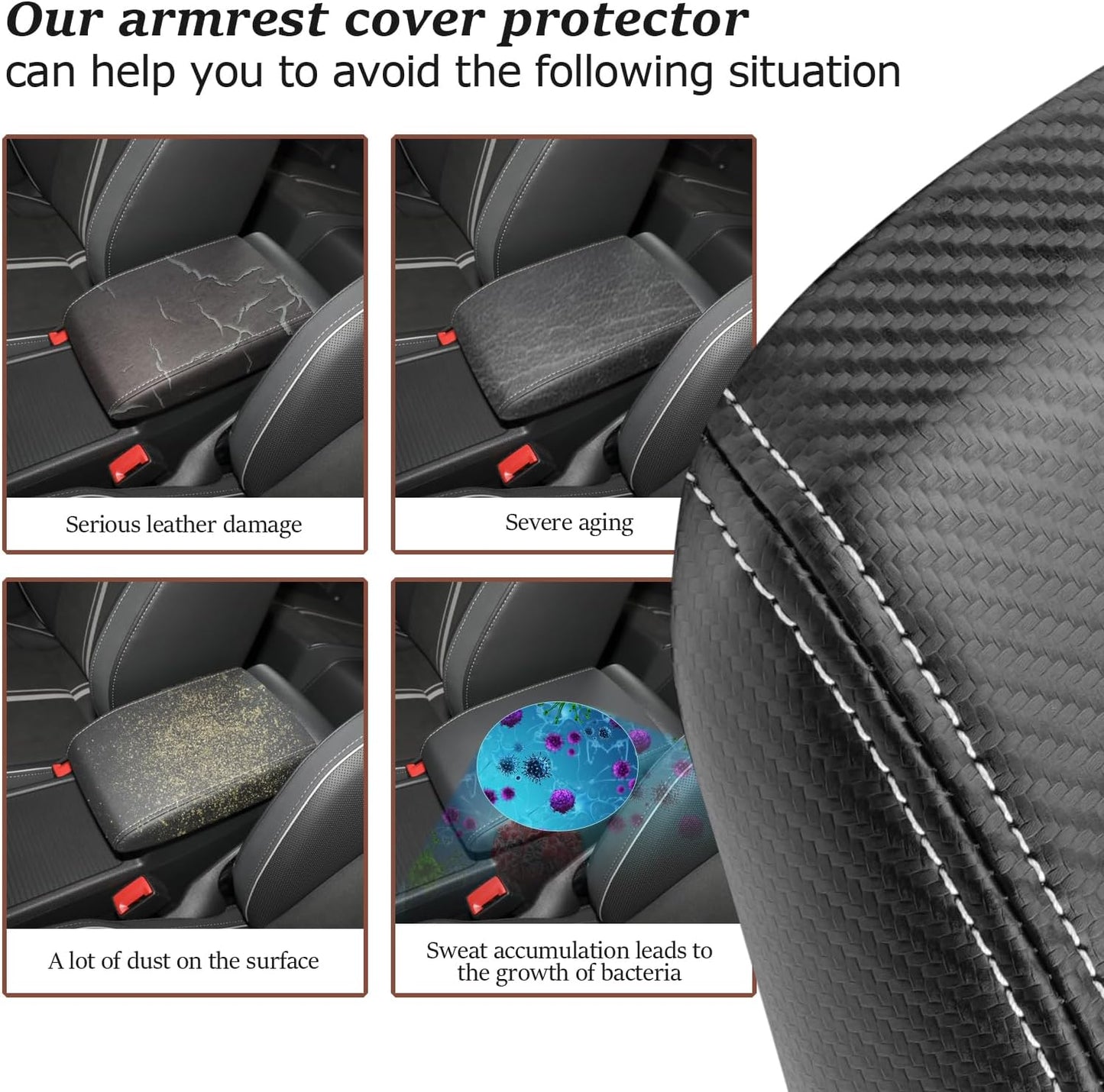 SKTU for 2020-2024 Volkswagen Golf Center Console Cover 2023 2024 Golf Armrest Cover Volkswagen Golf 2023 2024 Accessories 2023 2024 Golf Seat Box Cover 2023 Golf Center Console Cushion (Gray Line)