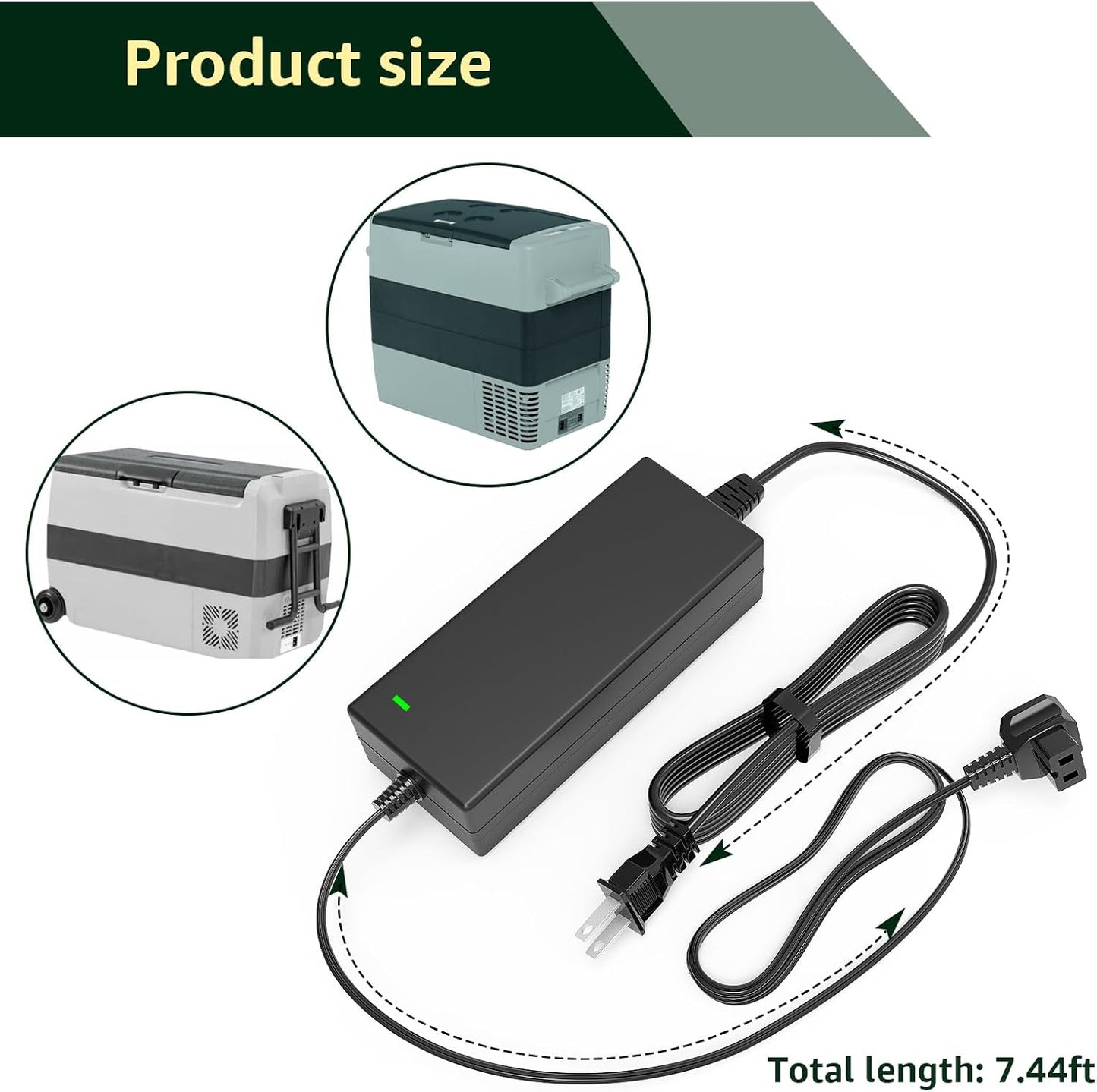 Power Cord Compatible with Alpicool, Bodega, Euhomy, BougeRV, ARB, ICECO, Setpower, JoyTutus for Most Car Refrigerators﻿