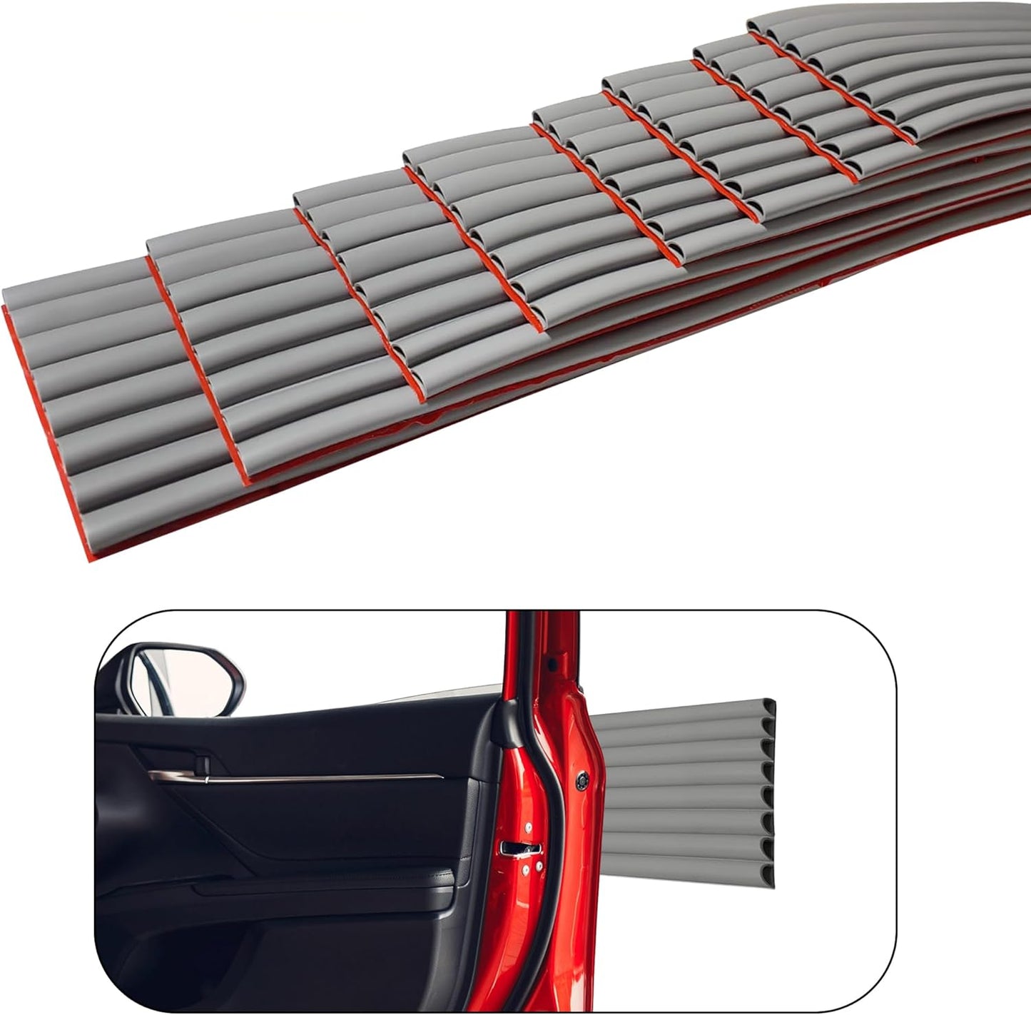 Rubber Bond Garage Wall Protectors 8 Pack - 4x15 Inches Strong Self-Adhesive Rubber Bumper Protectors for Garage Walls - Anti-Scratch and Waterproof (Grey)