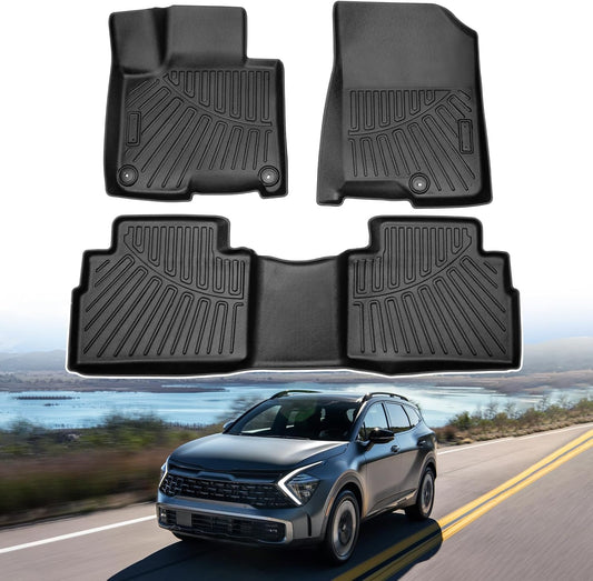 Powerty Floor Mats for 2023-2025 Kia Sportage Plug in Hybrid (PHEV) Accessories All Weather Floor Liner 3D TPE 1st & 2nd Row Floor Mat Heavy-Duty Floor Liners