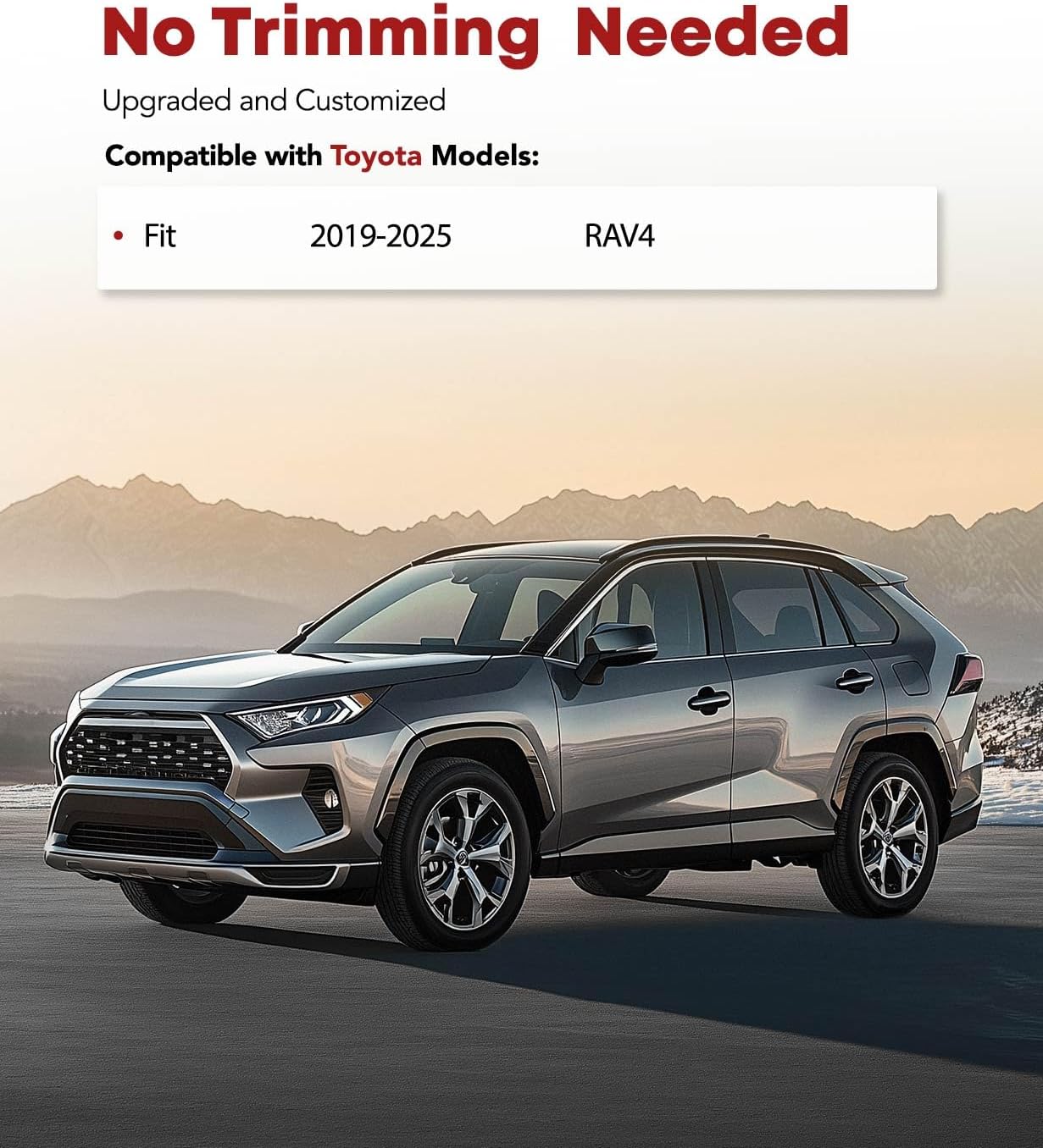 YHTAUTO Floor Mats Fit 2019-2025 Toyota RAV4 (Include Hybrid), TPE All Weather Car Mats Waterproof Anti-Slip Odorless Floor Liner, Interior Car Accessories Front & 2nd Row Liner