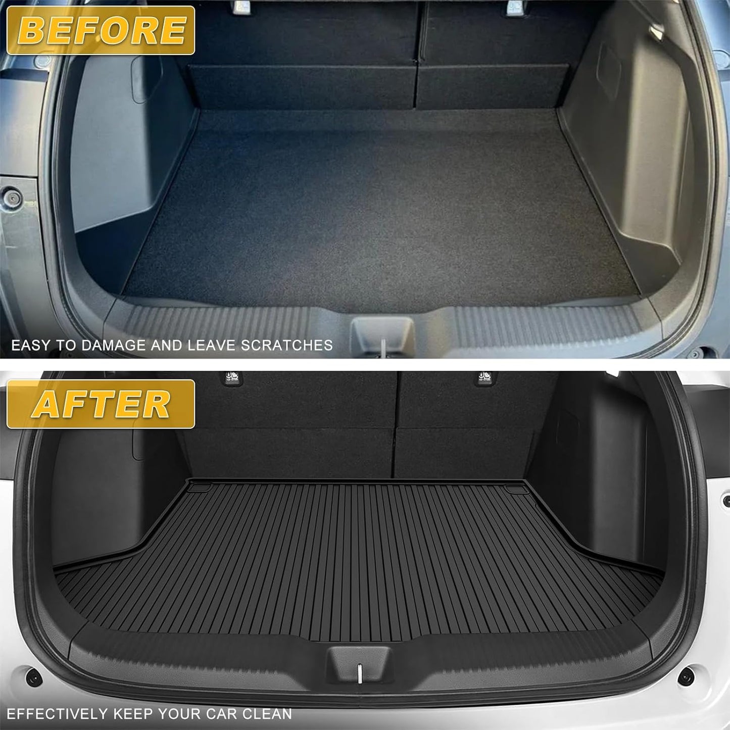Original Cargo Liner Fit for Honda HRV HR-V AWD 2016-2022: All Weather Protection Heavy Duty Trunk Liner - Anti-Slip Waterproof TPE Rubber Rear Cargo Car Liner HRV Cargo Mat Accessories Black