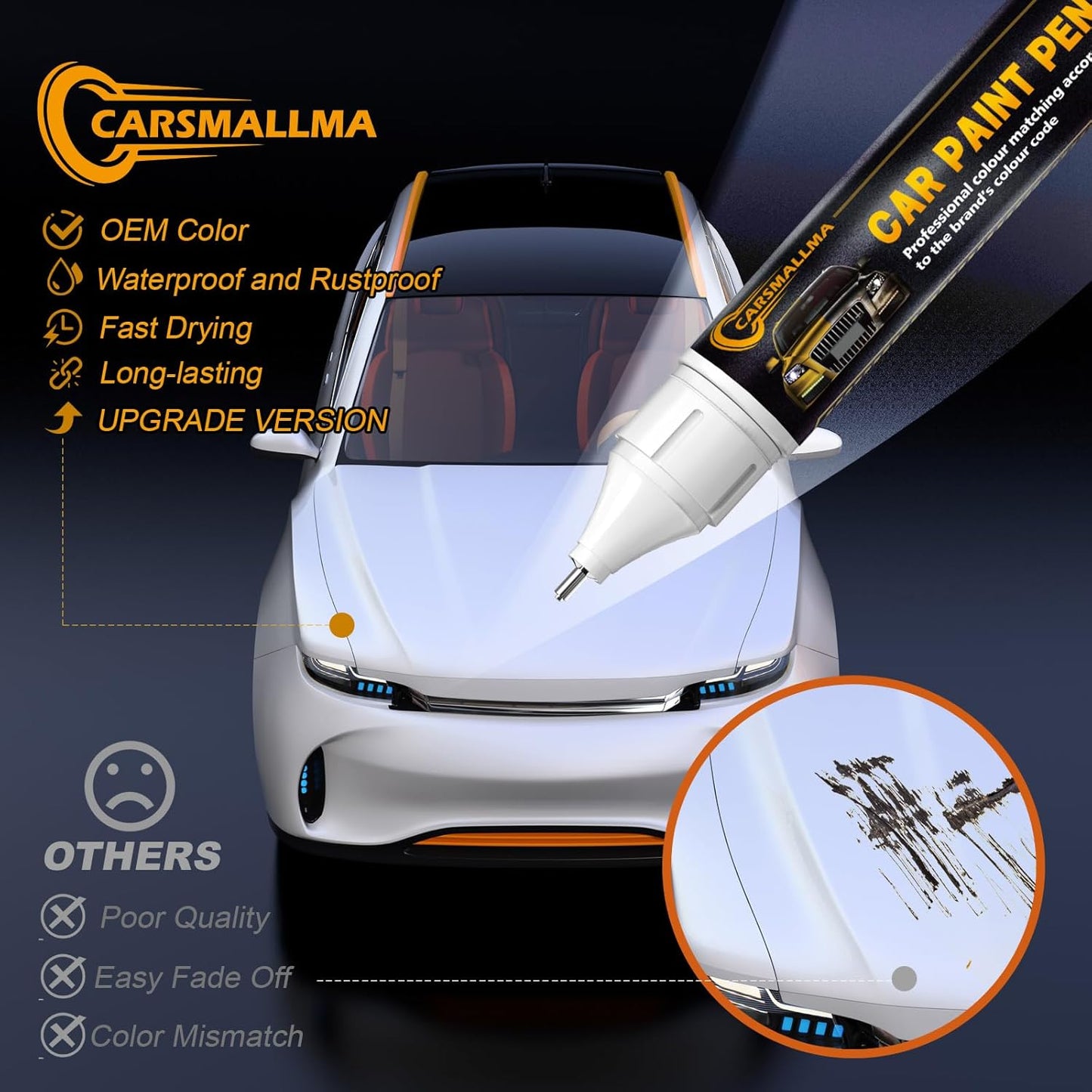 LZ7S/6Y Daytona Gray Pearl Car Touch Up Paint for Audi, Color Accurate Car Paint Scratch Repair Pen Kit Quick & Easy Fix Vehicle Chips and Automotive Nicks Scuff