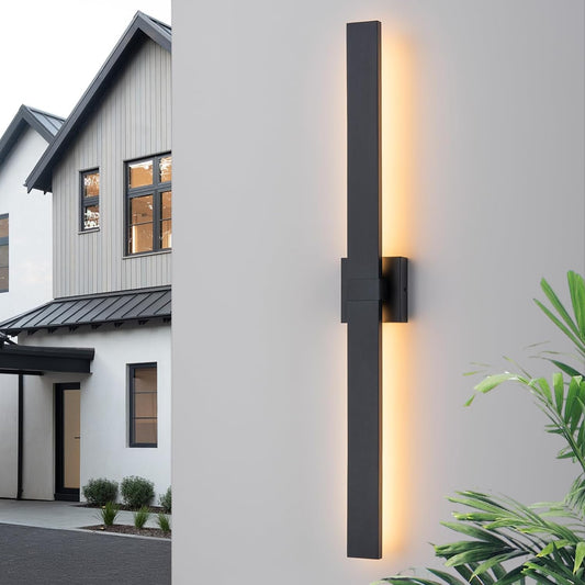 39.4" Long Outdoor Wall Lights Modern LED Exterior Lighting Fixtures Matte Black Outdoor Sconces Wall Lighting for House Front Door Porch Garage Patio