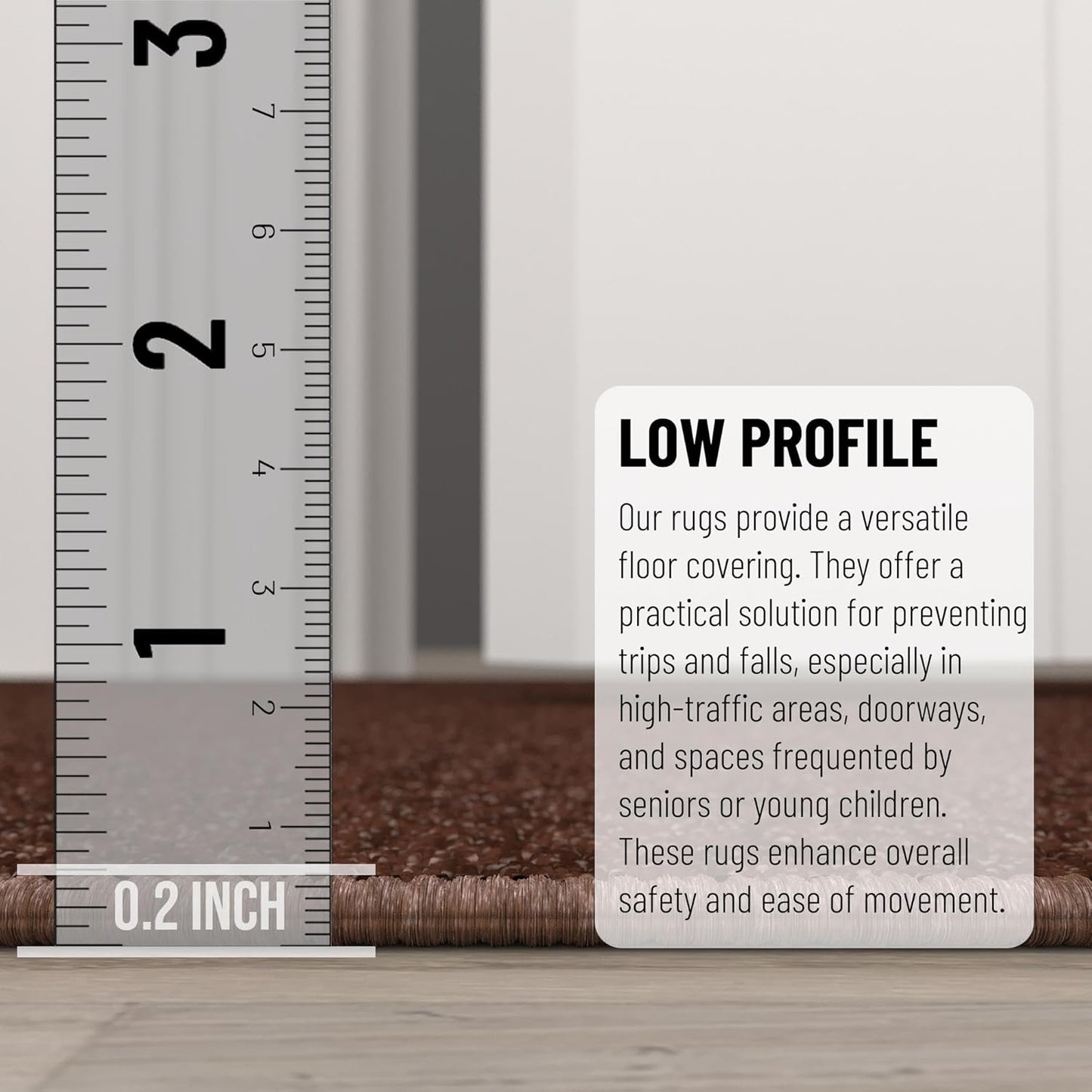 Ottomanson Hallway Runner Rug 2'2" x 6' Non Slip Solid Area Rugs Easy to Clean Laundry Rug Runner Durable & Pet Friendly Floor Carpet Runners for Hallways Entryway Living Room Kitchen, Brown