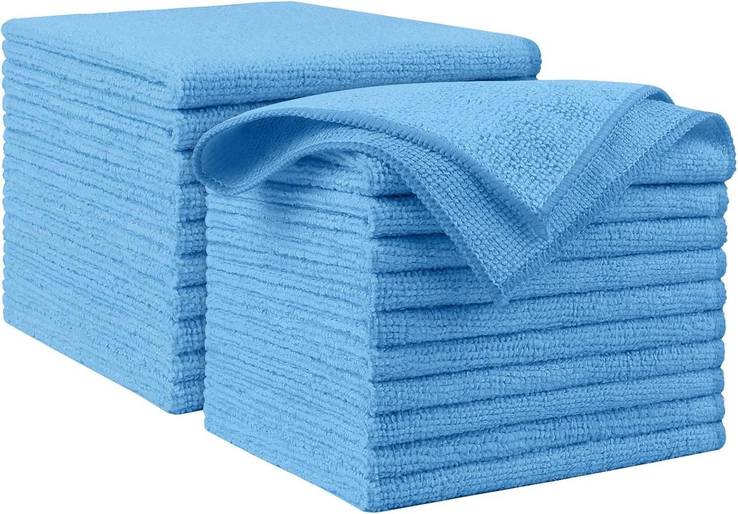 AIDEA Microfiber Cleaning Cloth Blue 20PK, Microfiber Towels for Cars, Premium Car Cloths, Dusting Cloth Lint Free Cleaning Rags for SUVs, House, Kitchen, Window, Workshops,12×12"
