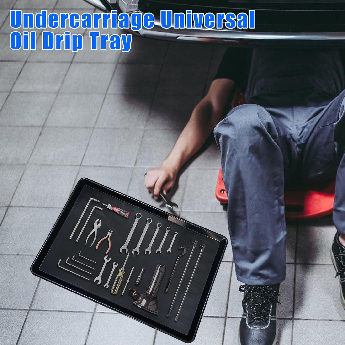 6 Pack Extra Large Oil Drip Pan, 35.4 x 24 x 1.6 in Oil Change Drain Pan, Plastic Oil Drip Tray for Under Car, Oil Catch Pan Tray for Garage, Fridges, Washing Machines, Cat Litter Box Bottom