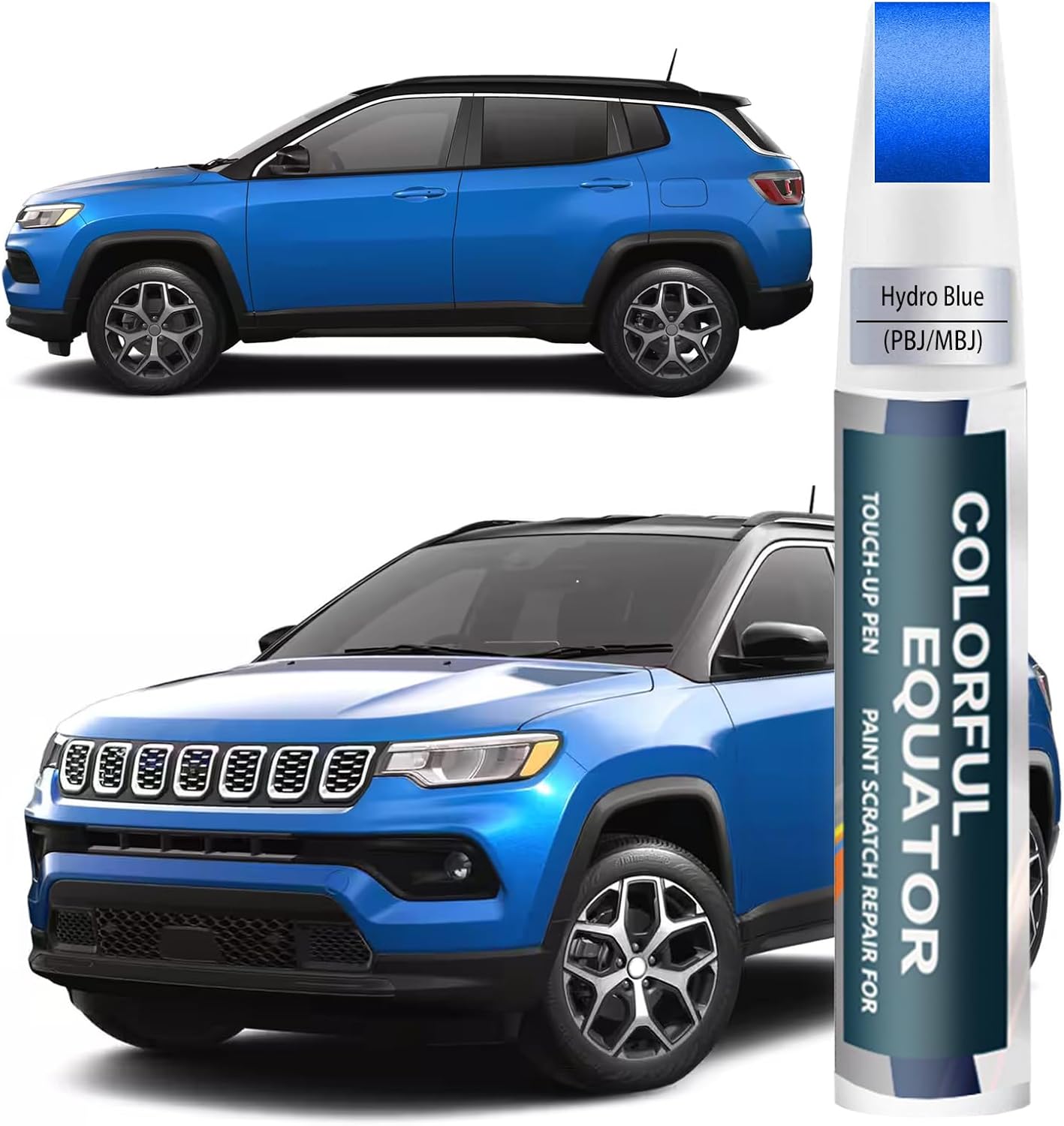 PBJ/MBJ Hydro Blue/Laser Blue Pearl Touch Up Paint for Jeep, Car Paint Pen Scratch Repair Two-In-One Touch Up Paint, Premium Car Scratch Remover for Deep Scratches